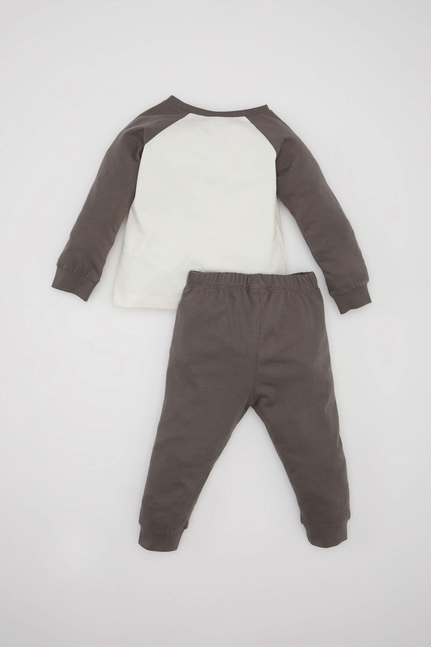 Erkek Bebek Pijama Takımı Aslan Baskılı Penye Uzun Kollu Üst Uzun Alt