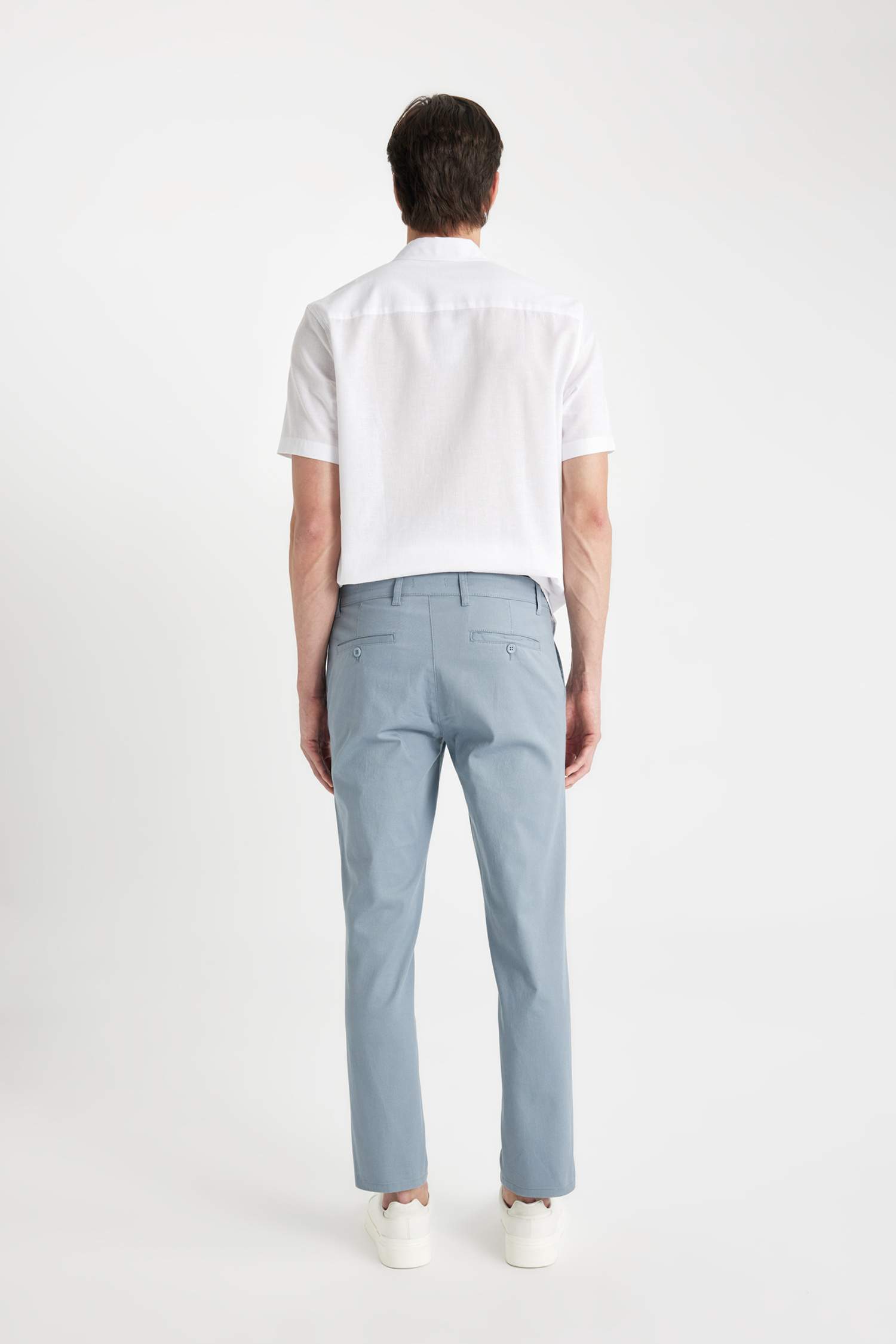 Regular Fit Normal Kesim Yazlık Twill Chino Kanvas Pantolon Cepli Düz Paça