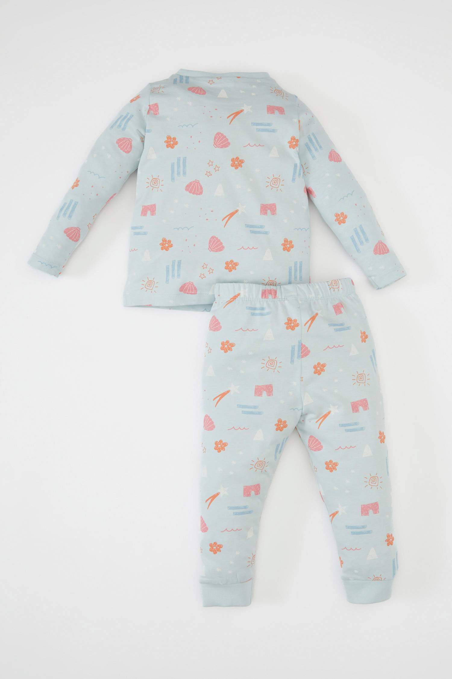 Kız Bebek Pijama Takımı Desenli Penye Uzun Kollu Üst Uzun Alt