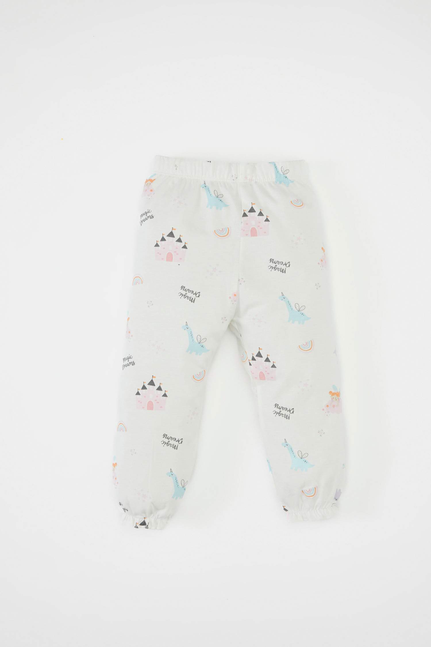 طقم بيجاما بيبي بناتي ممشط قصة عادية - قطعتين