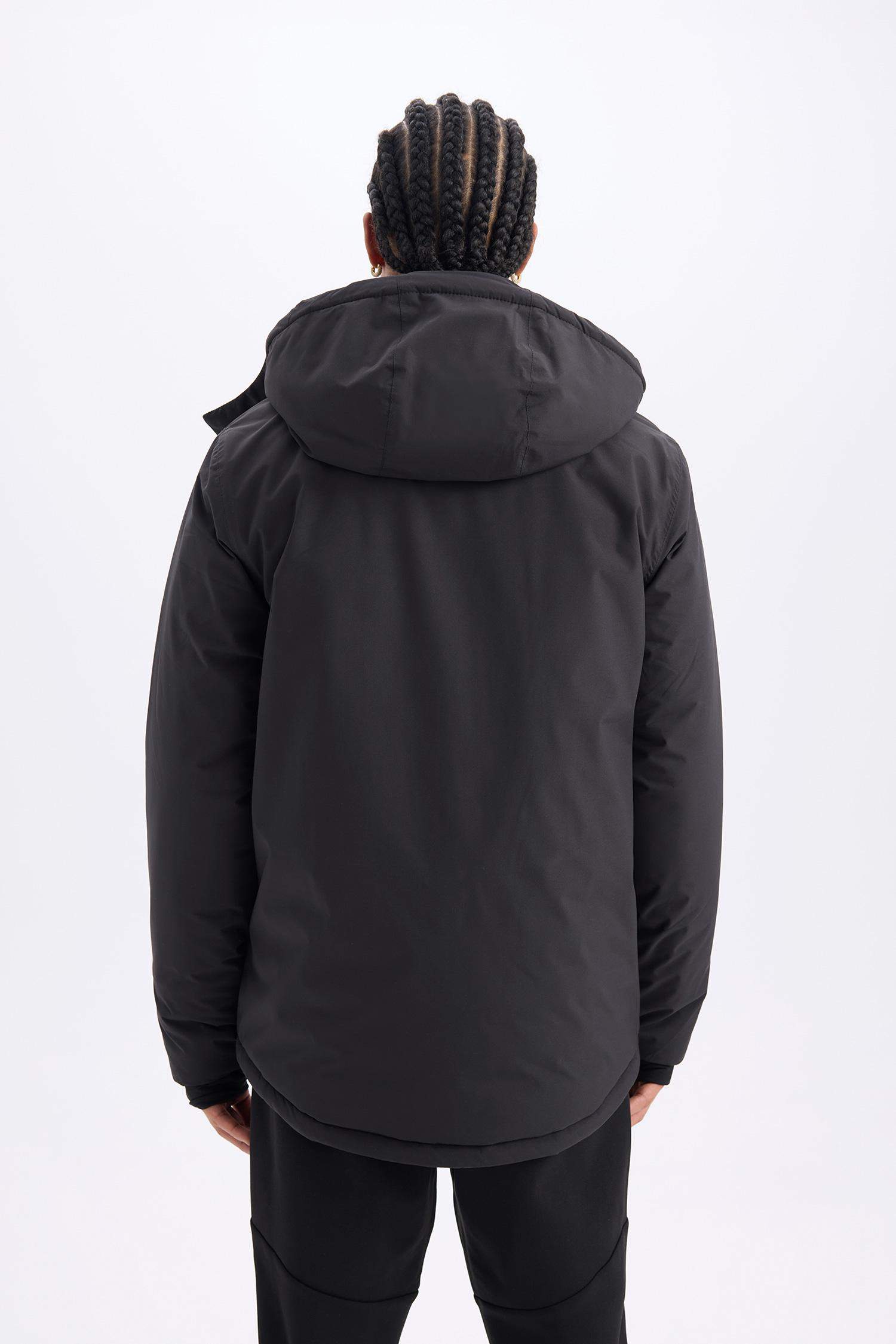 DeFactoFit Su İtici Rüzgar Geçirmez Kapüşonlu Polar Astarlı Ultra Korumalı Sıcak Tutan Kayak Montu