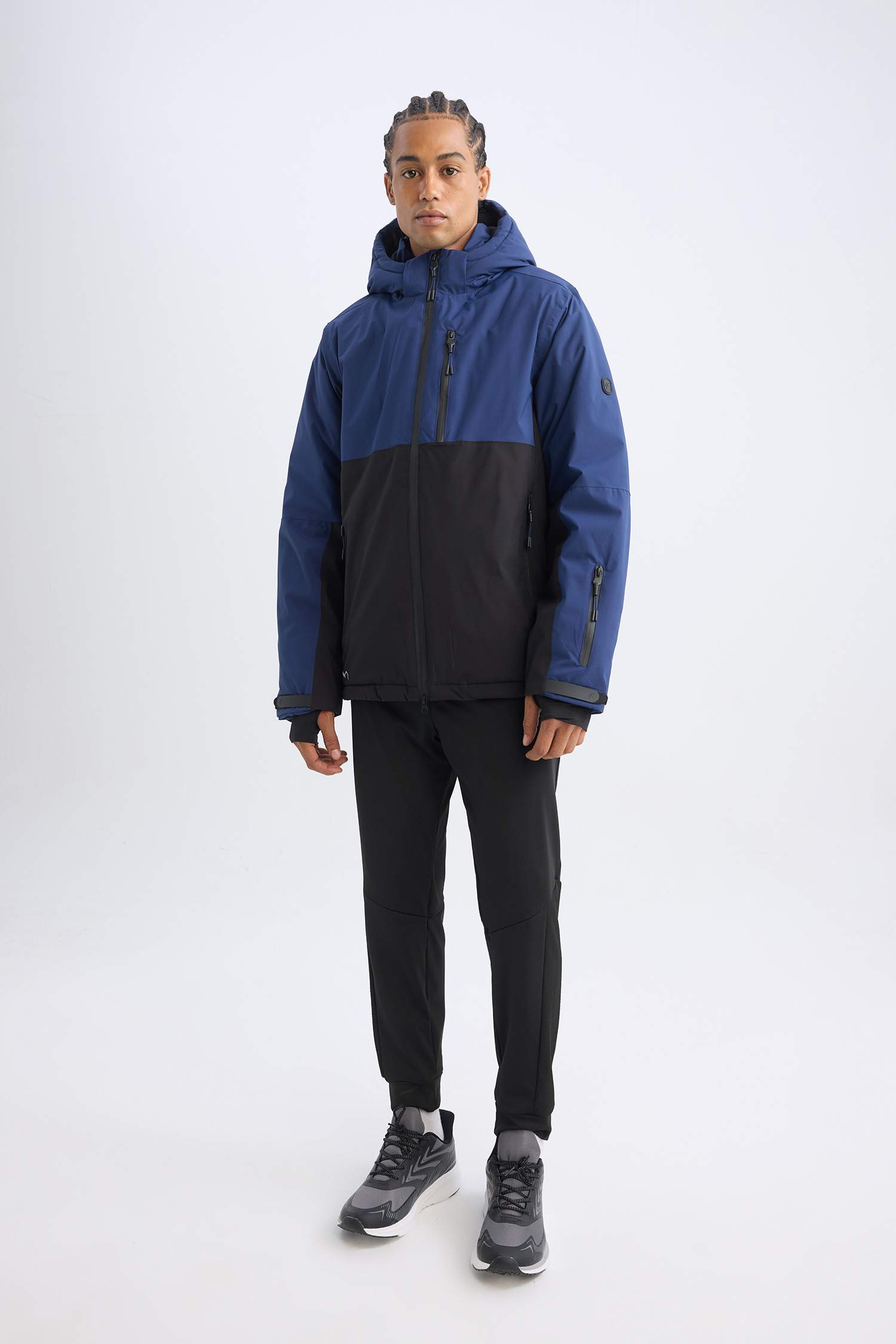 DeFactoFit Hooded Fleece Lined Zippered Waterproof Ski Jacket