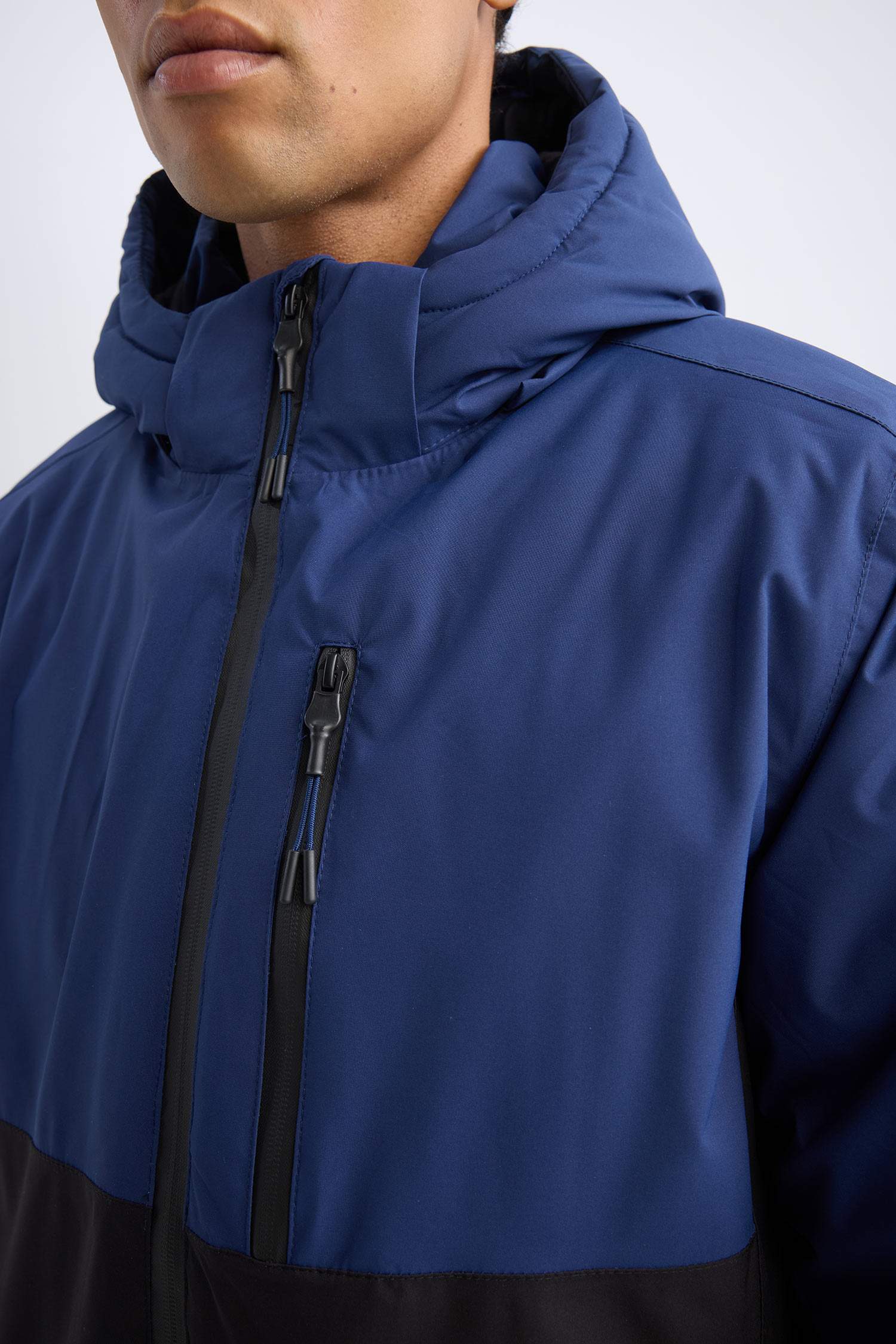 DeFactoFit Hooded Fleece Lined Zippered Waterproof Ski Jacket