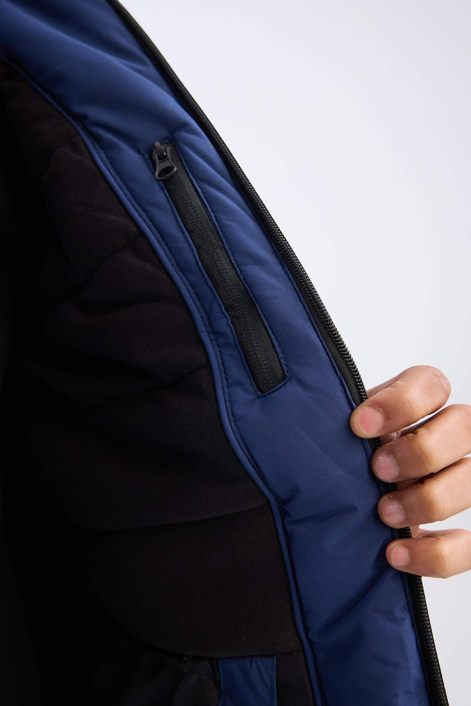 DeFactoFit Hooded Fleece Lined Zippered Waterproof Ski Jacket