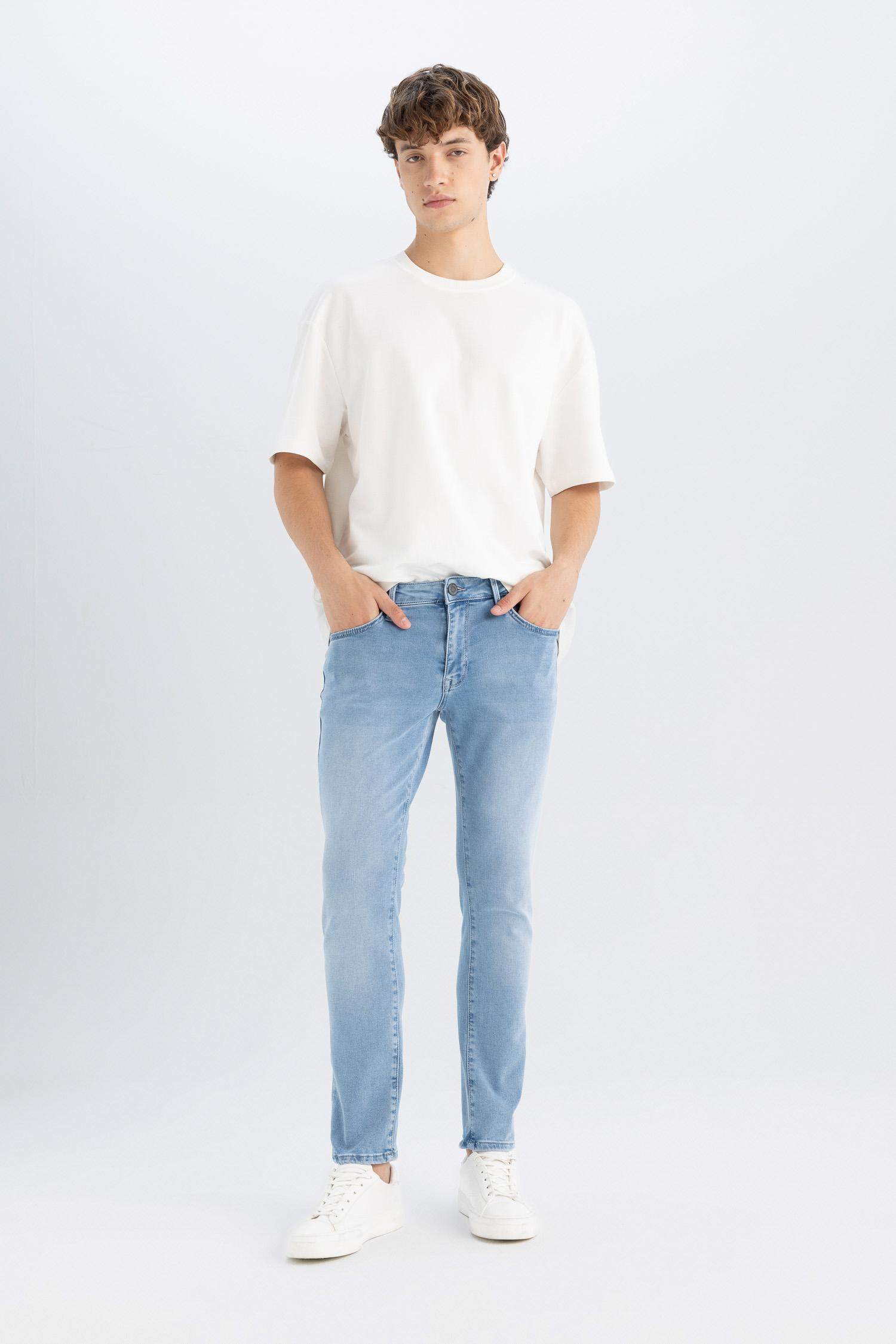 سروال جينز بيدرو سليم فيت بخصر عادي