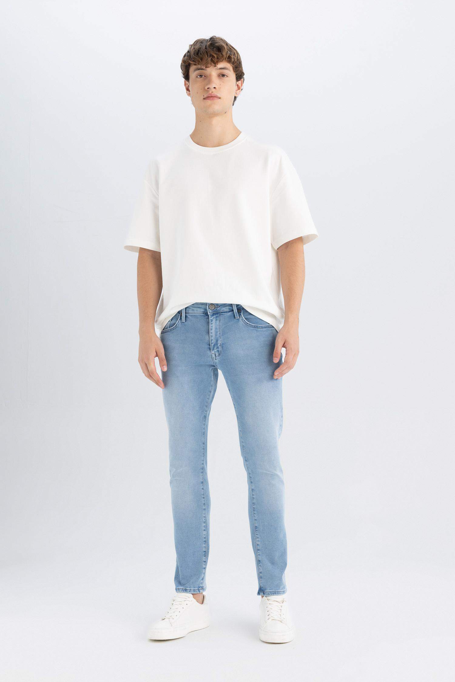 سروال جينز بيدرو سليم فيت بخصر عادي