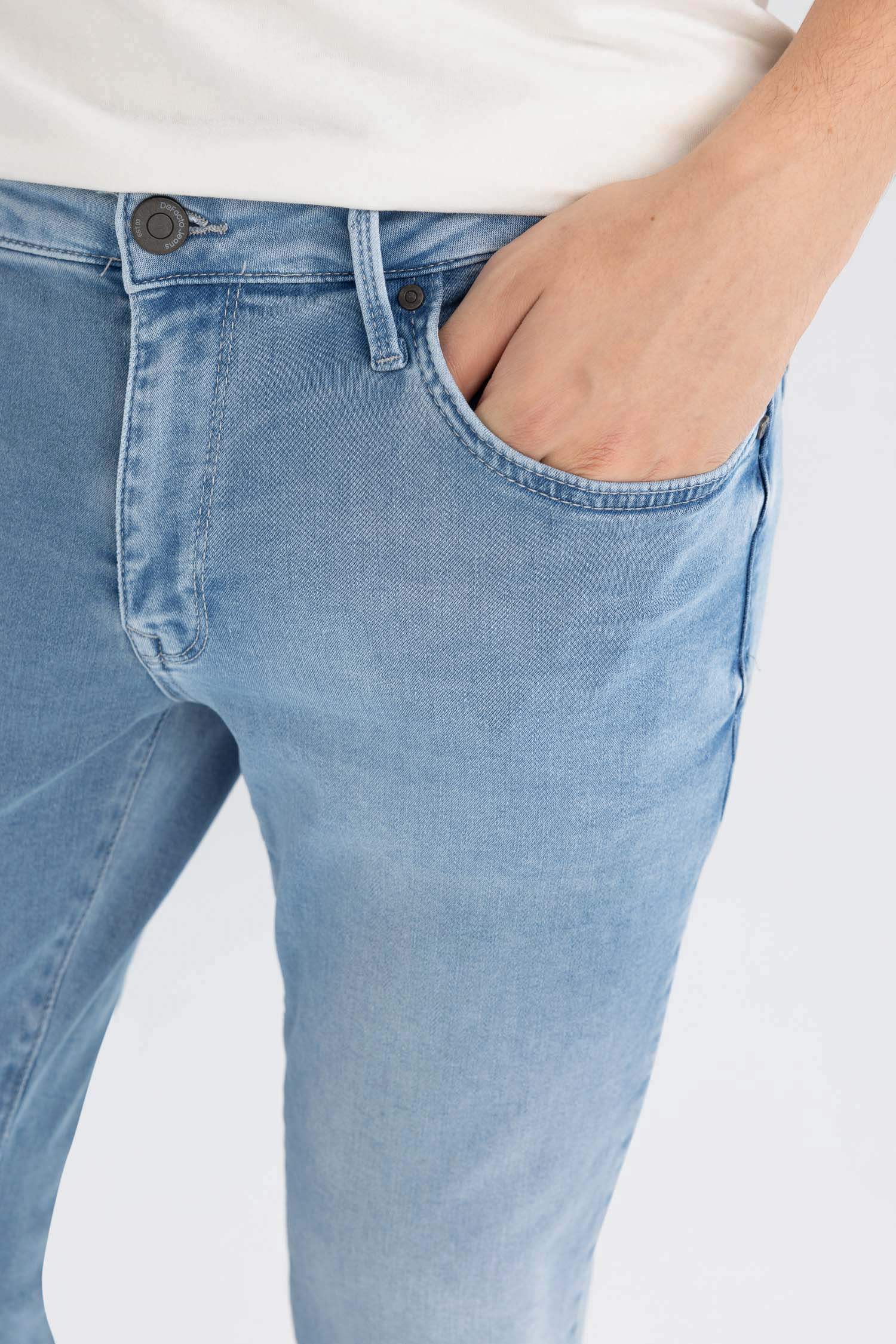 سروال جينز بيدرو سليم فيت بخصر عادي