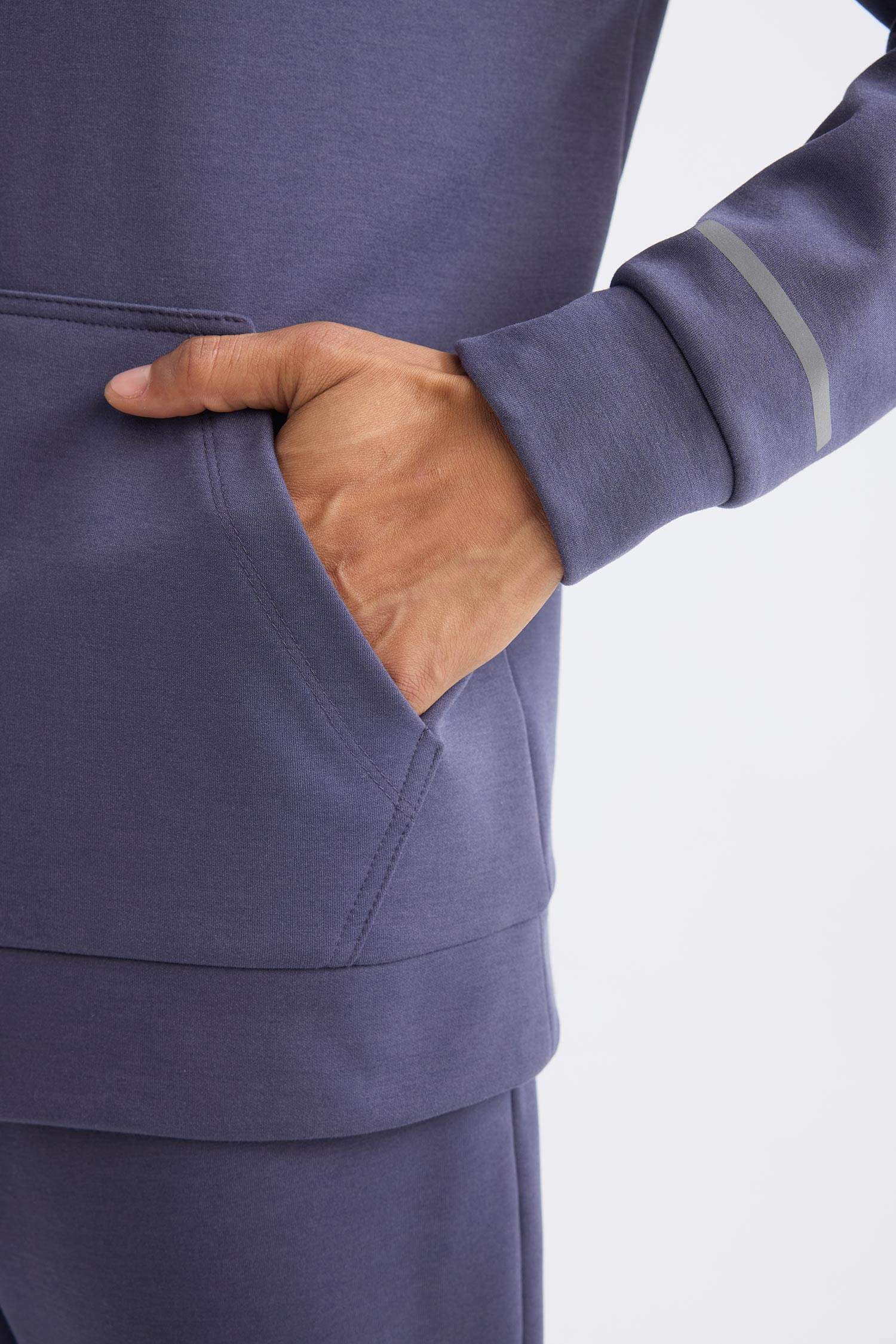 Standart Fit Kapüşonlu Arma Baskılı Kanguru Cepli Skuba Dalgıç Kumaş Sporcu Sweatshirt