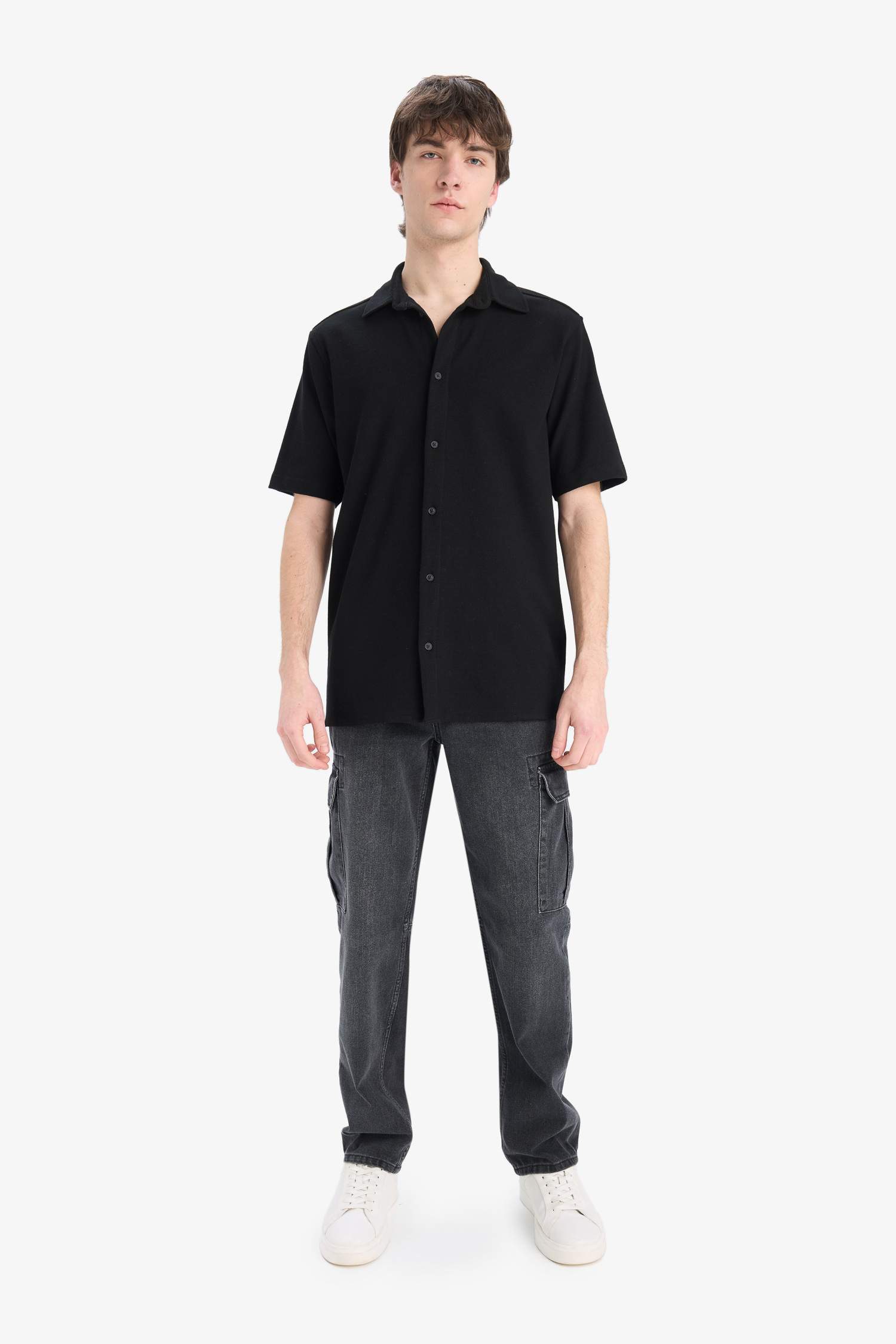 قميص صيفي قطن نص ردن قصة عادية