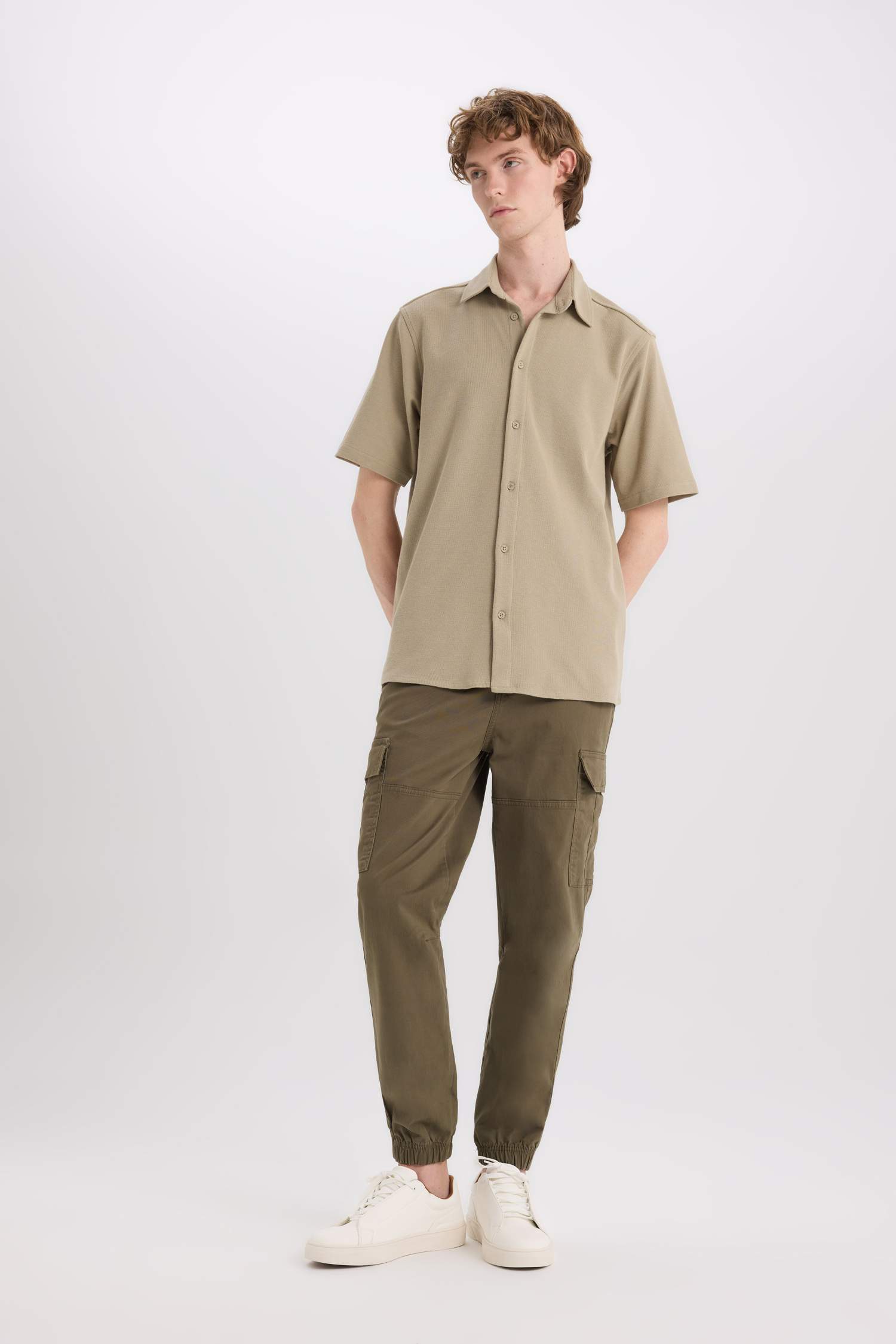 Chemise en coton à manches courtes Coupe régulière