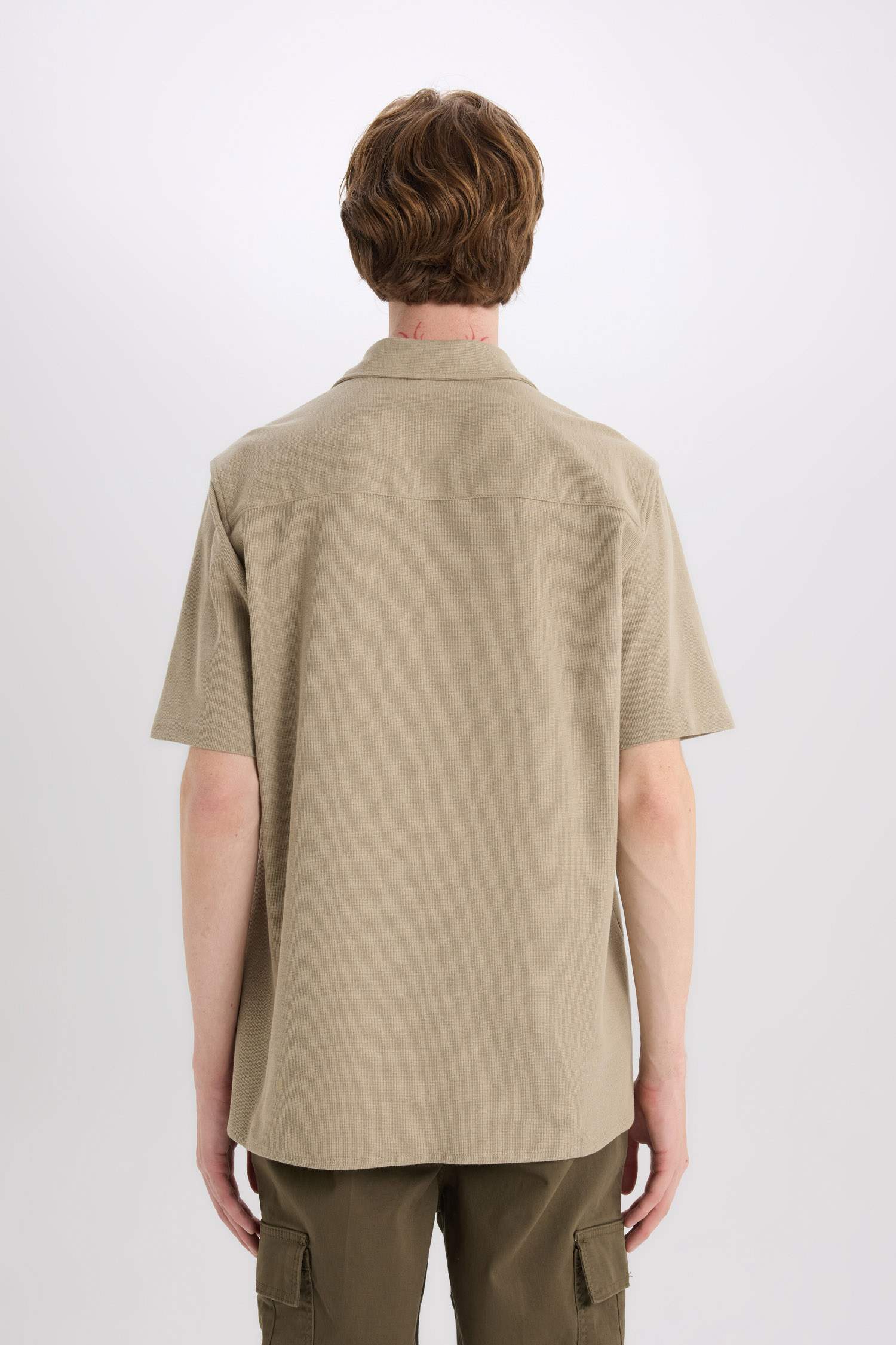 Chemise en coton à manches courtes Coupe régulière