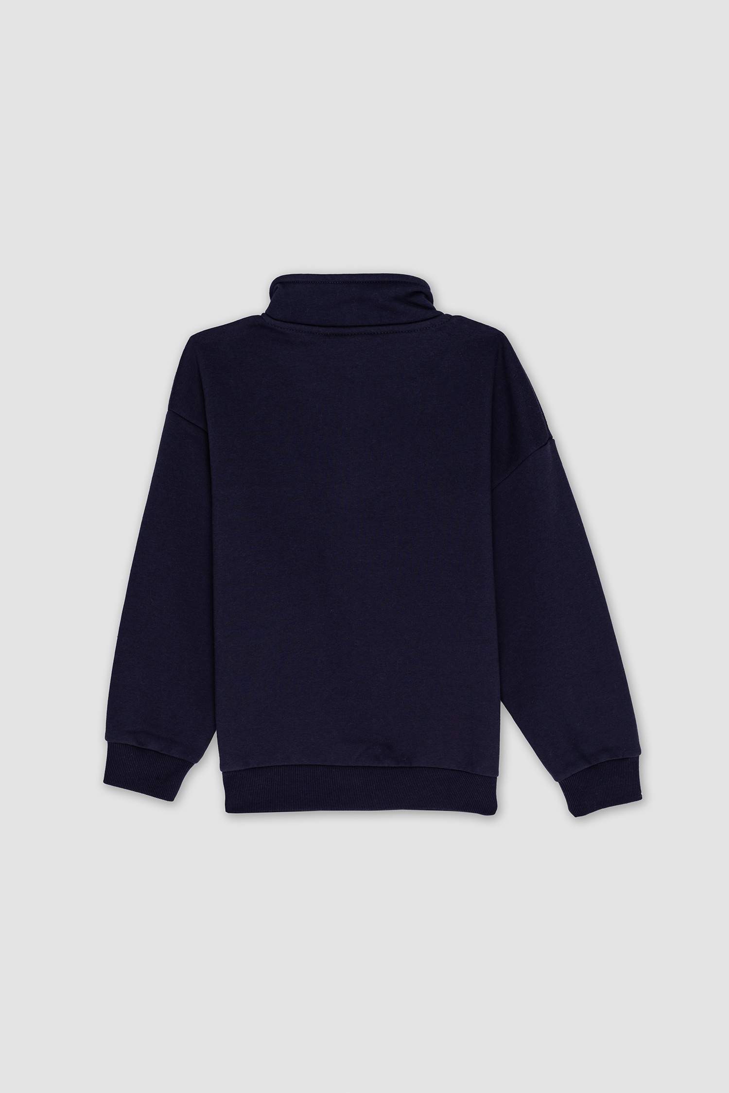 Erkek Çocuk Oversize Geniş Kalıp Yarım Fermuarlı Baskılı Sweatshirt