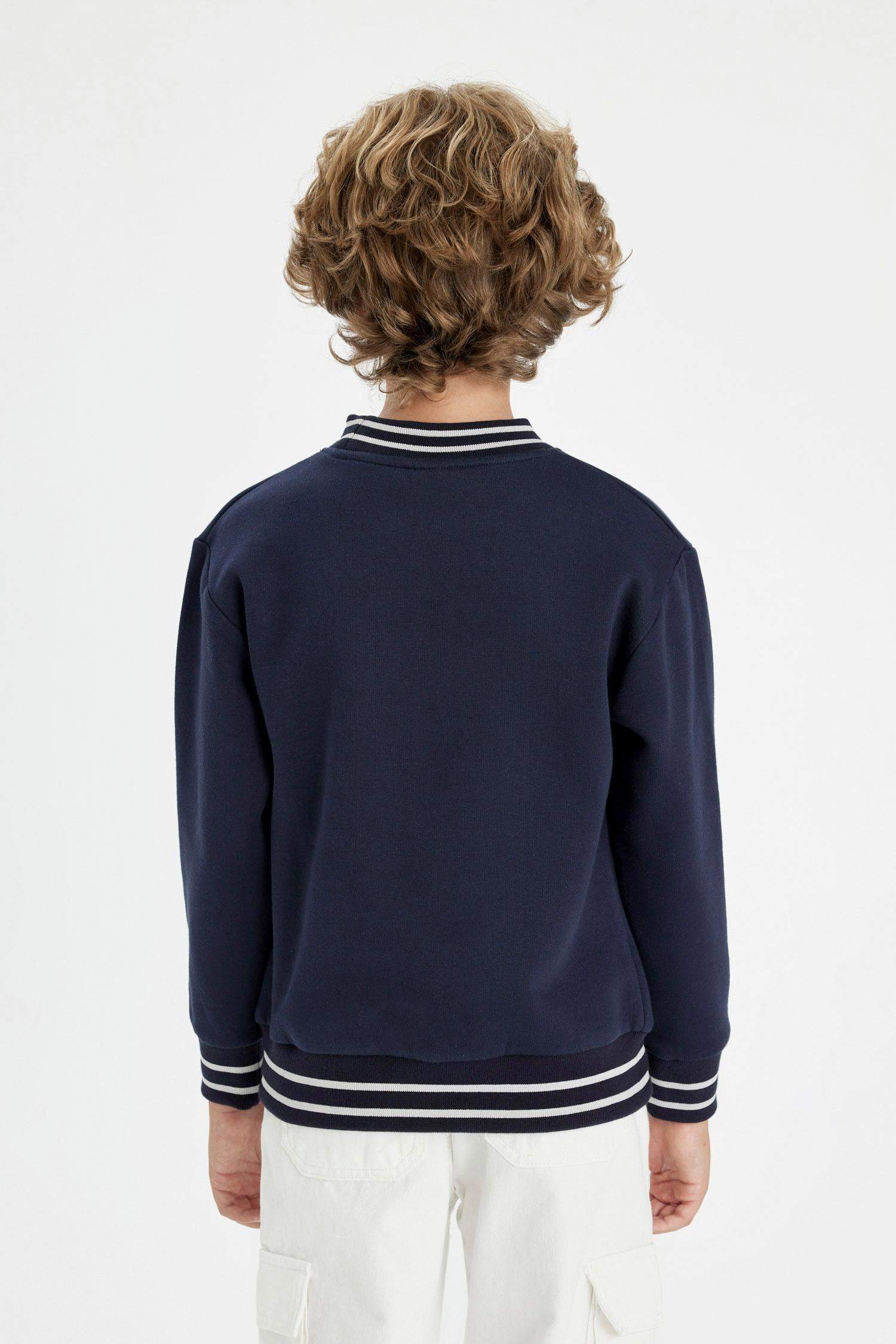 Sweat-Shirt Oversize imprimé en tissu épais à col rond