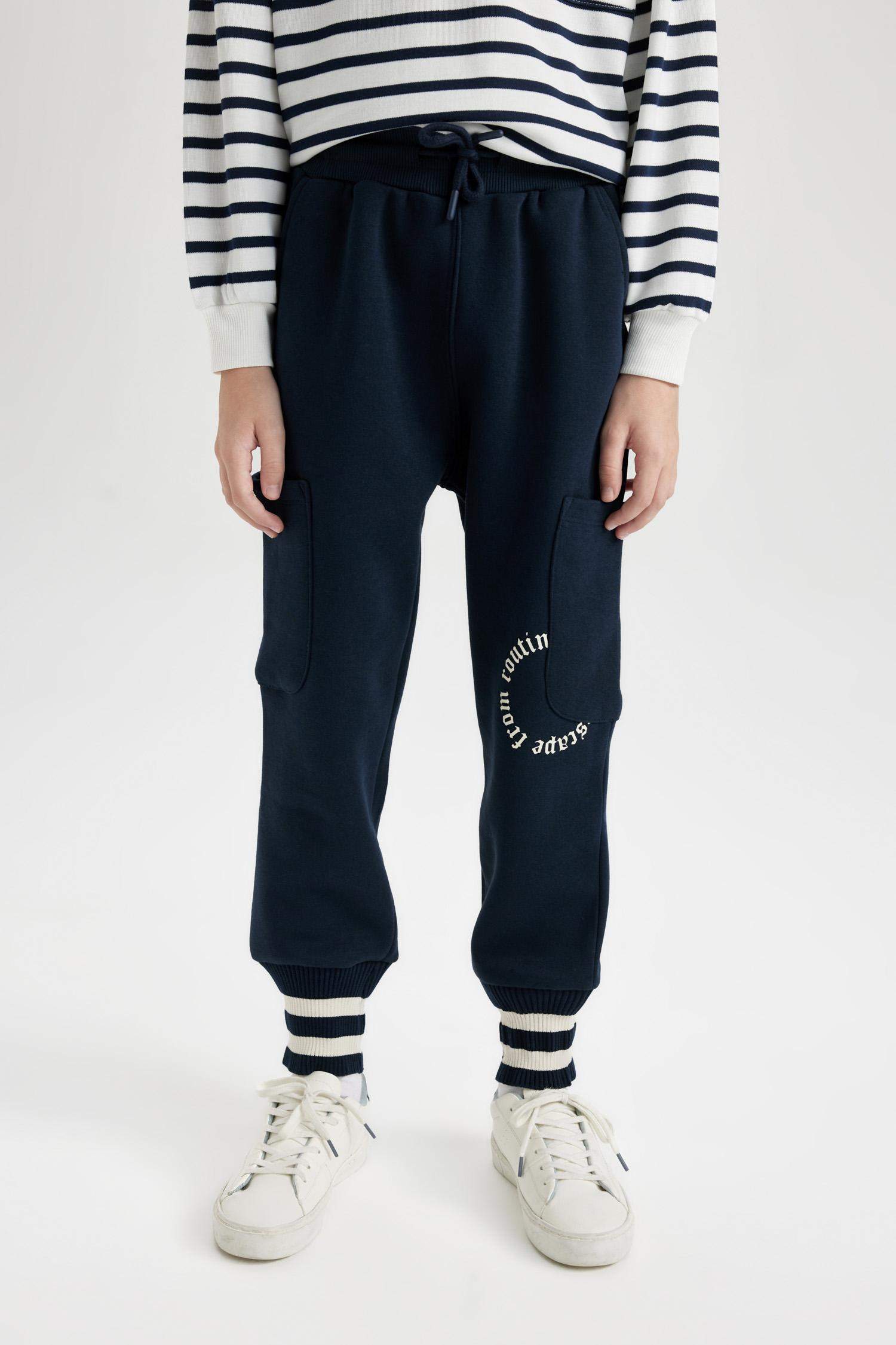 Boy Blue Regular Fit Elastic Waist Leg Printed Sweatpants