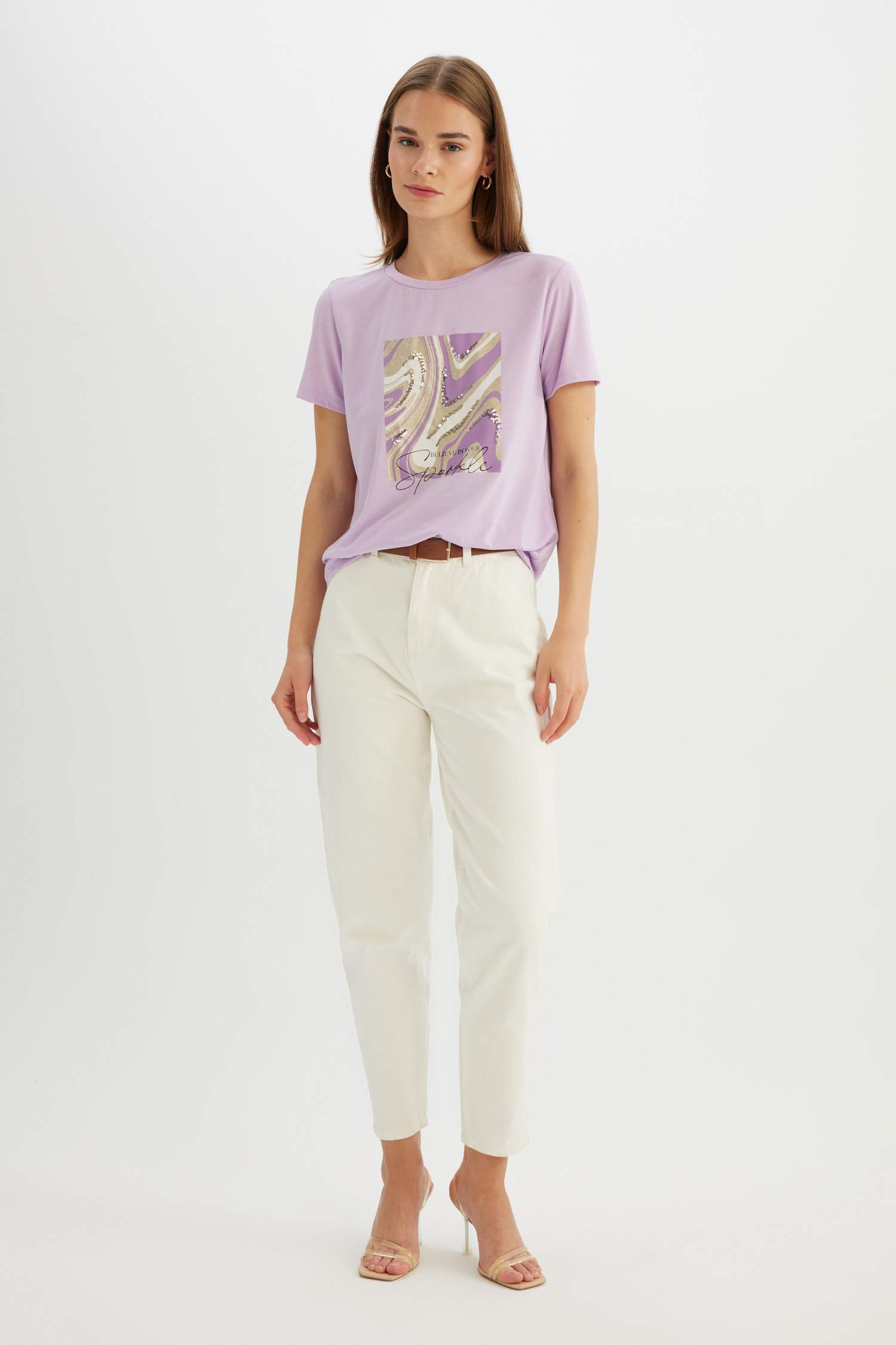 T-Shirt imprimé Coupe Régulière Col Ras Du Cou