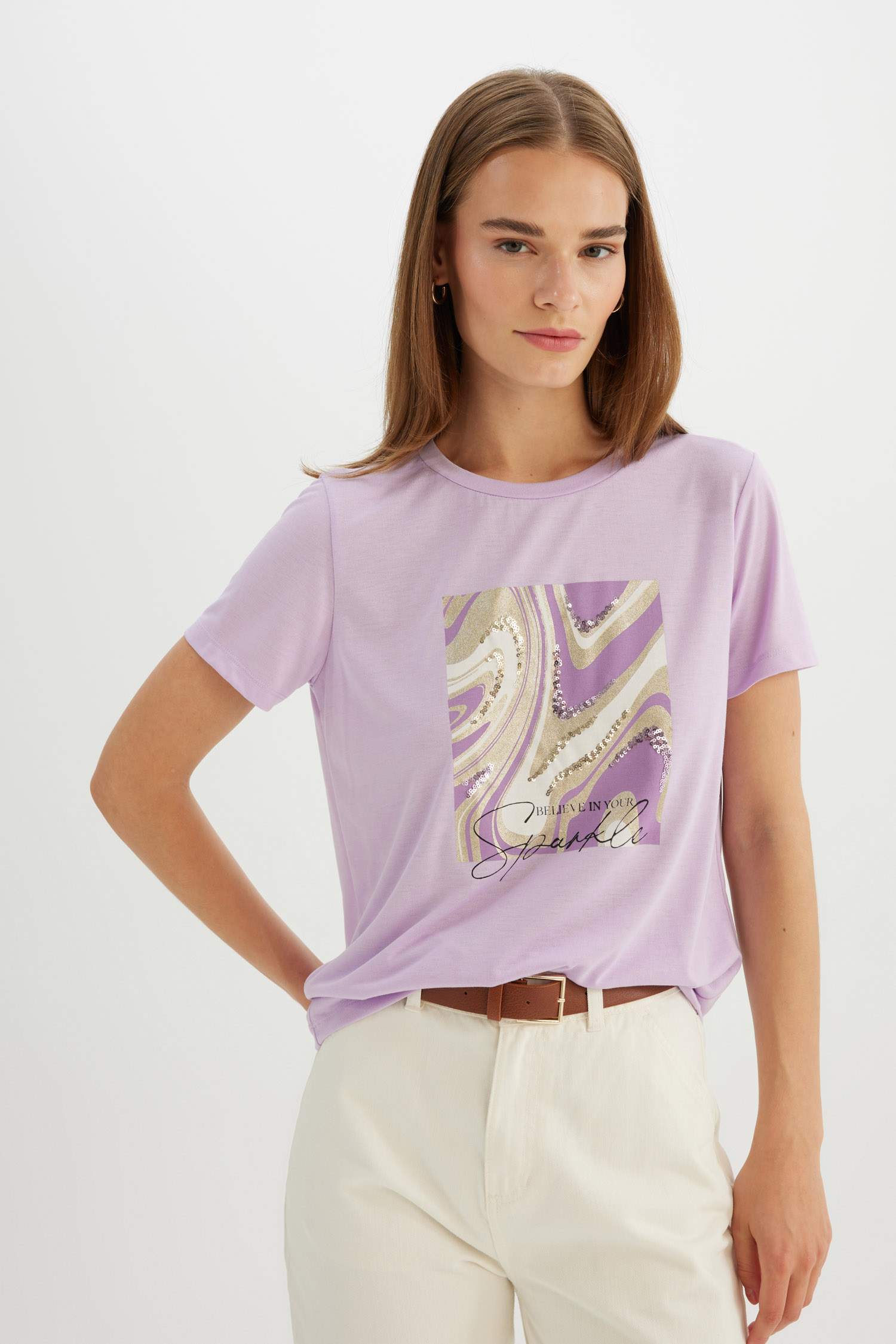 T-Shirt imprimé Coupe Régulière Col Ras Du Cou