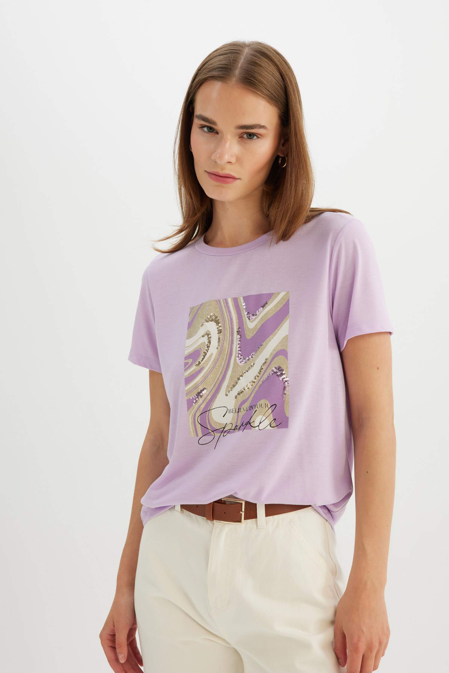 T-Shirt imprimé Coupe Régulière Col Ras Du Cou