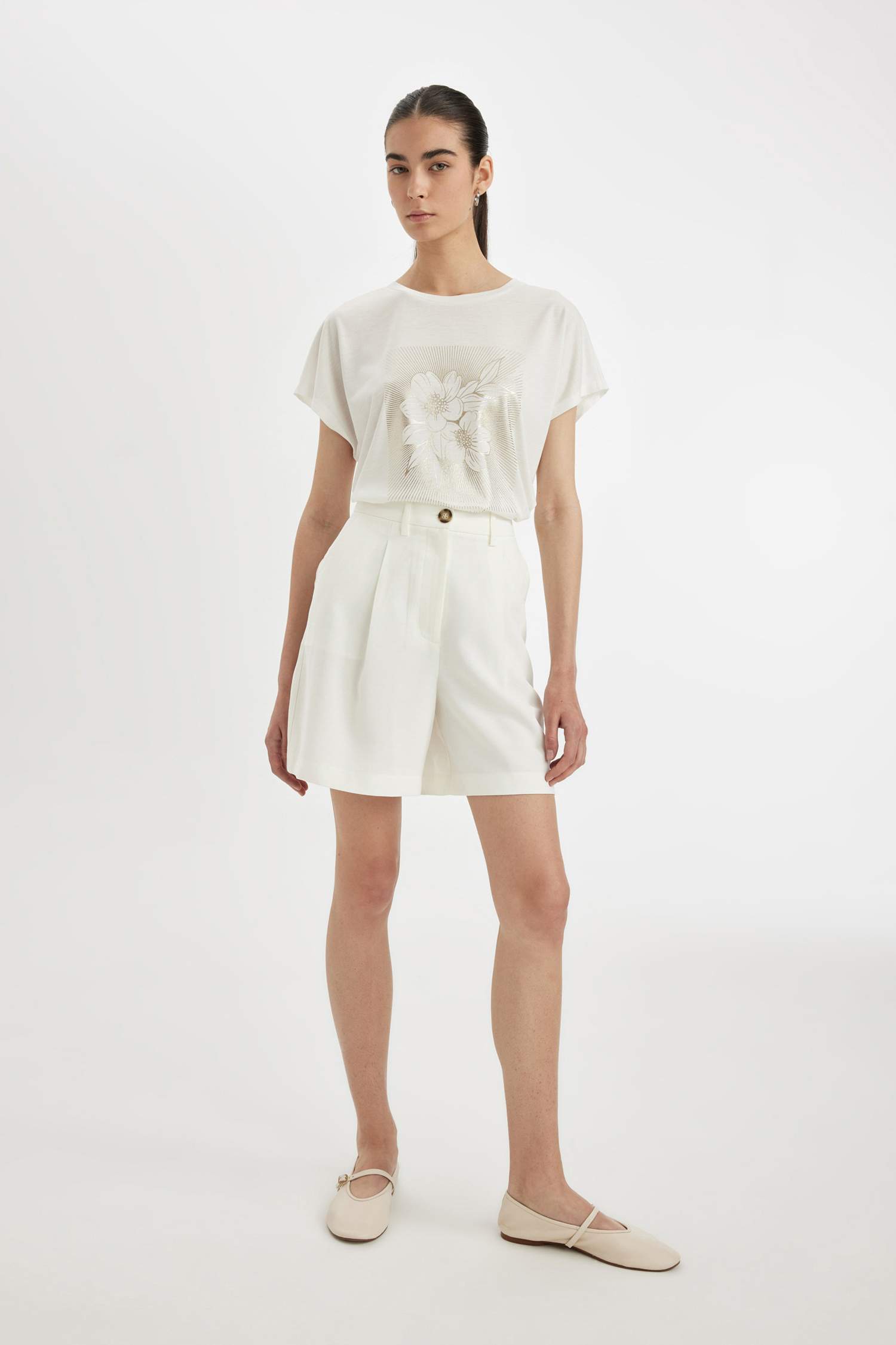 Crew Neck Floral Short Sleeve T-Shirt