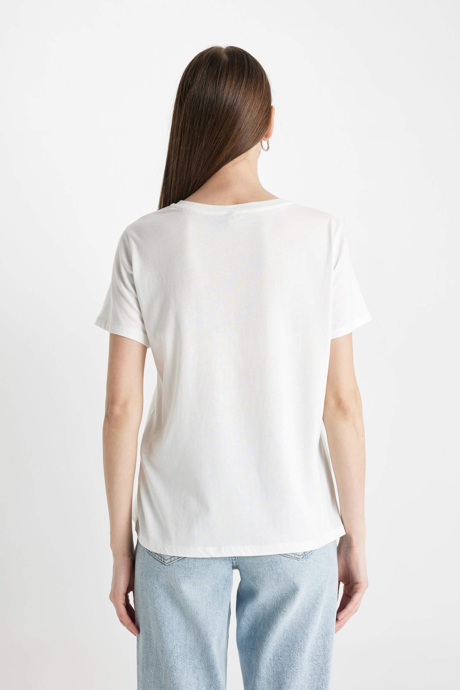 Regular Fit Crew Neck Printed Cotton Short Sleeve T-Shirt