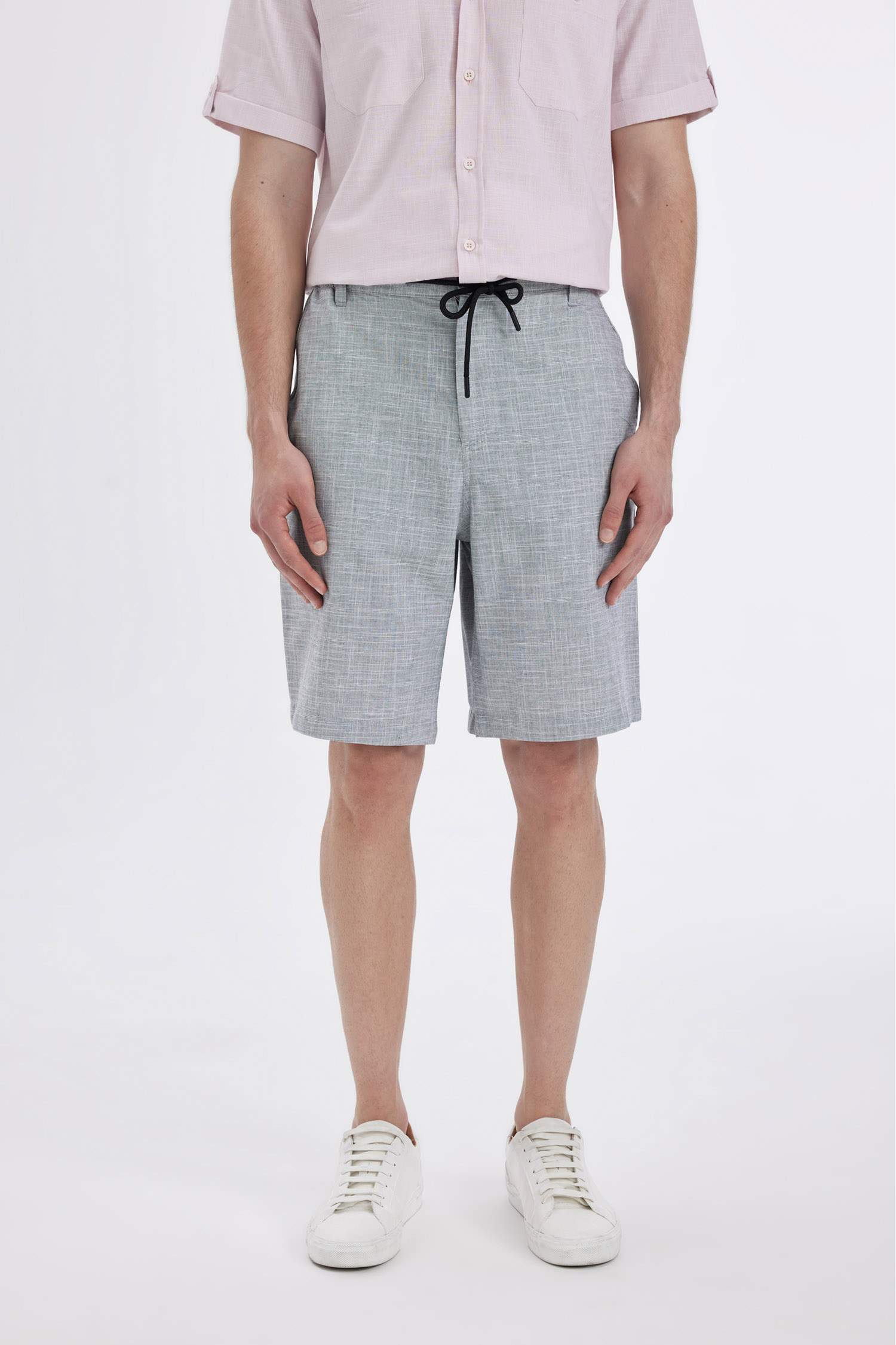 Short Bermuda Cargo en Coton coupe régulière à Jambe Droite