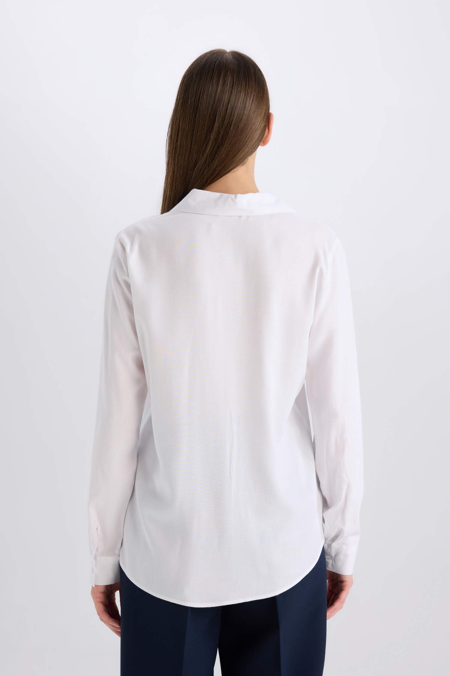 Oversize Fit Shirt Collar Long Sleeve Shirt