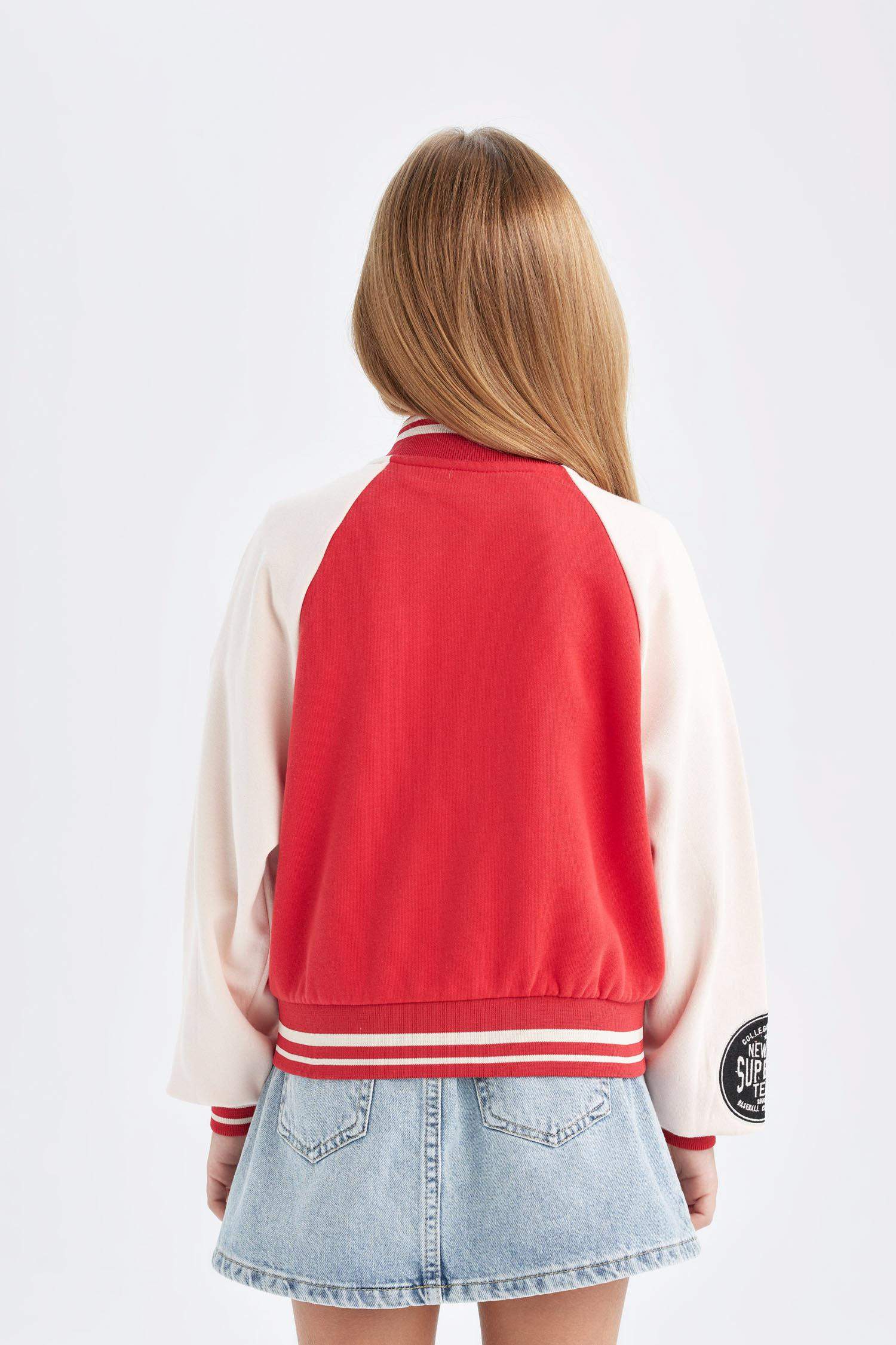 Бомбер с принтом для девочек