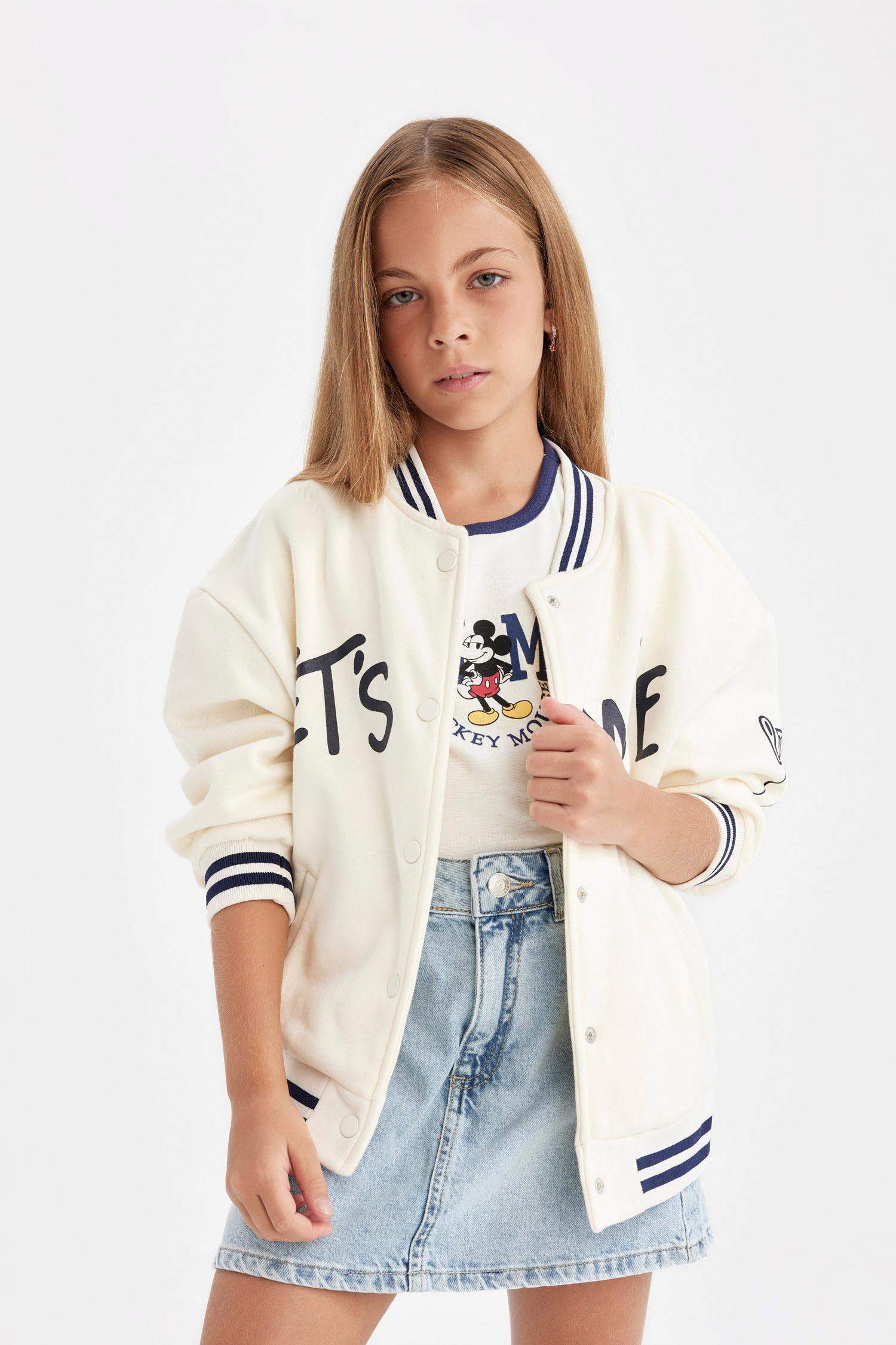 Бомбер с принтом для девочек