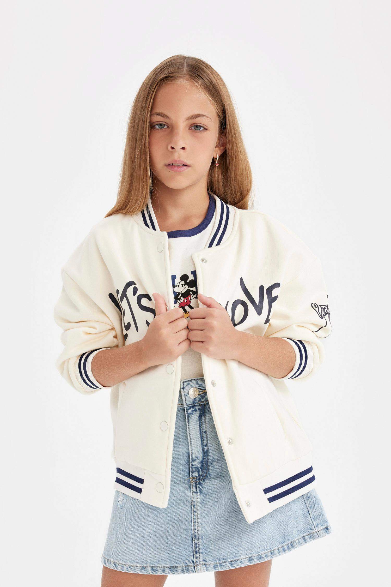 Бомбер с принтом для девочек