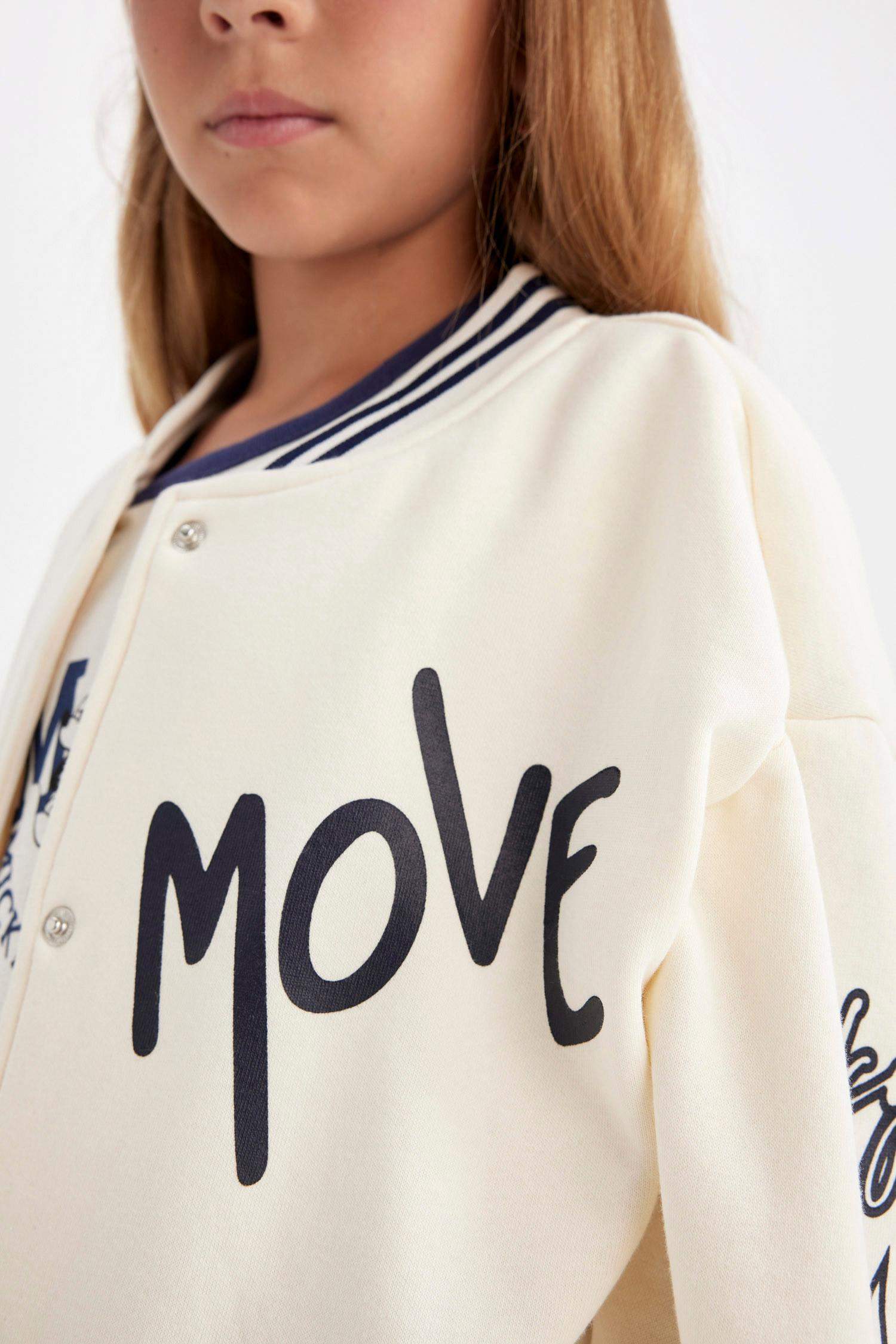 Бомбер с принтом для девочек