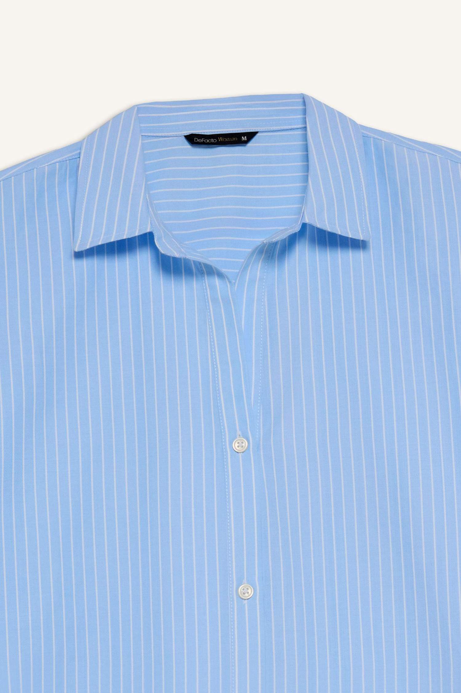 Oversize Fit Shirt Collar Poplin Long Sleeve Shirt