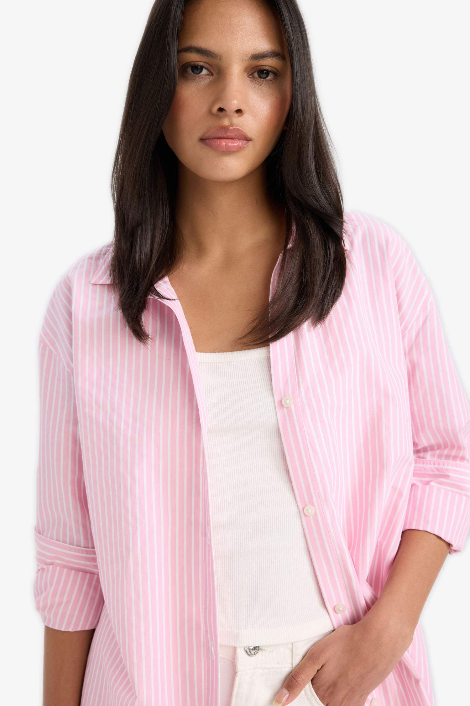 Oversize Fit Poplin Long Sleeve Shirt