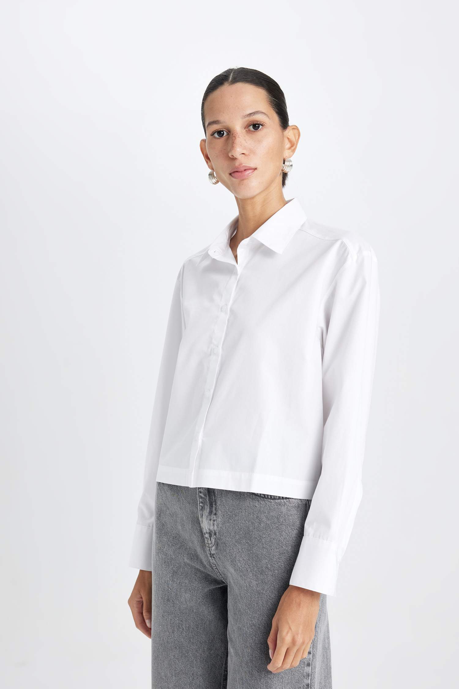Poplin Crop Shirt