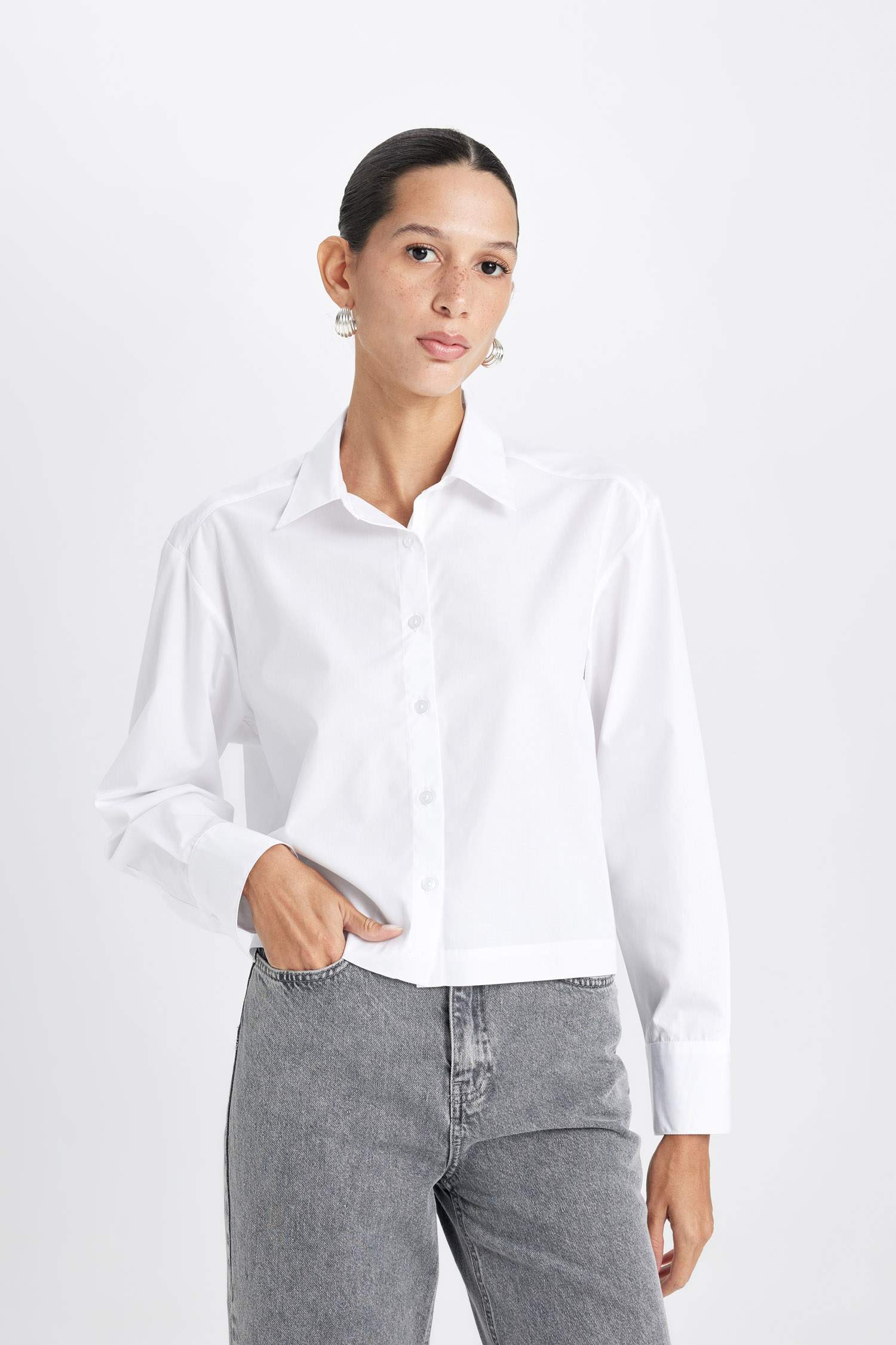 Poplin Crop Shirt