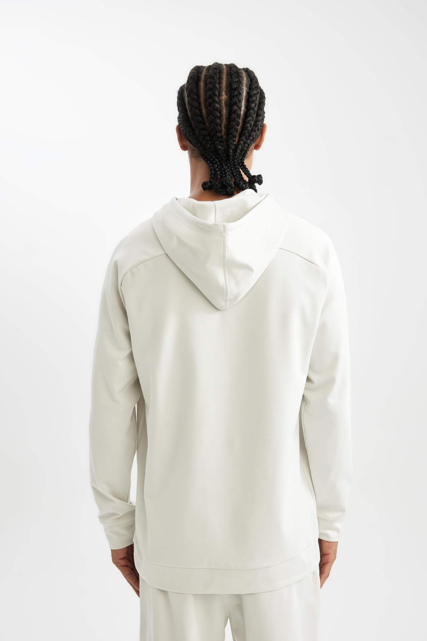 DeFactoFit Standart Fit Kapüşonlu Cepli Skuba Dalgıç Kumaş Sporcu Sweatshirt