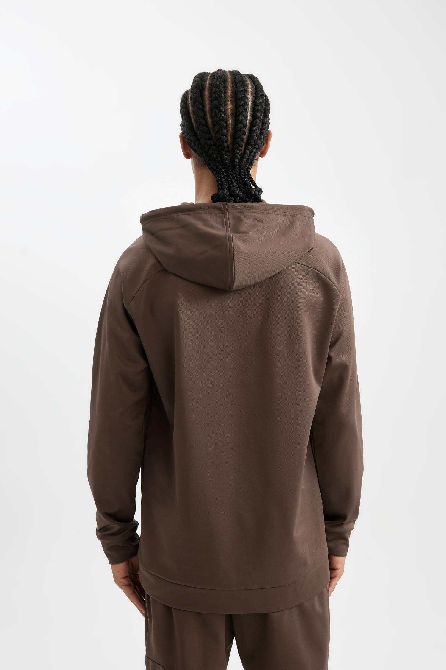 DeFactoFit Standart Fit Kapüşonlu Cepli Skuba Dalgıç Kumaş Sporcu Sweatshirt