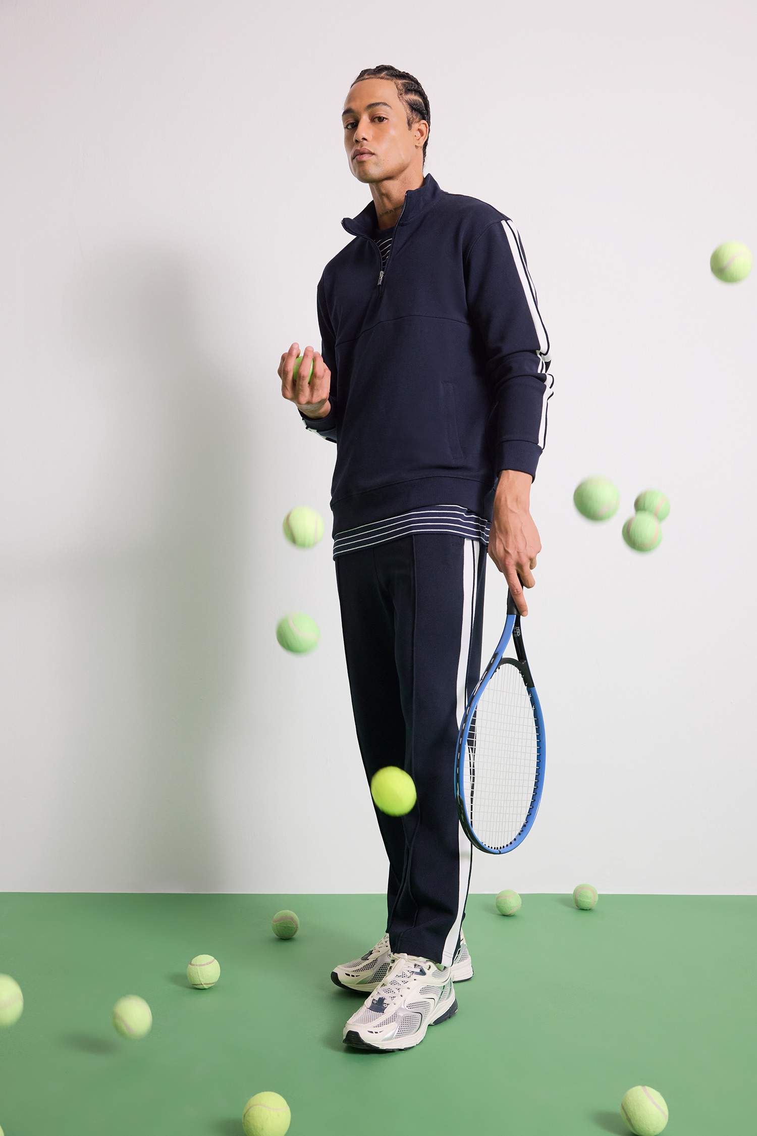 DeFactoFit Standart Fit Dik Yaka Sporcu Sweatshirt