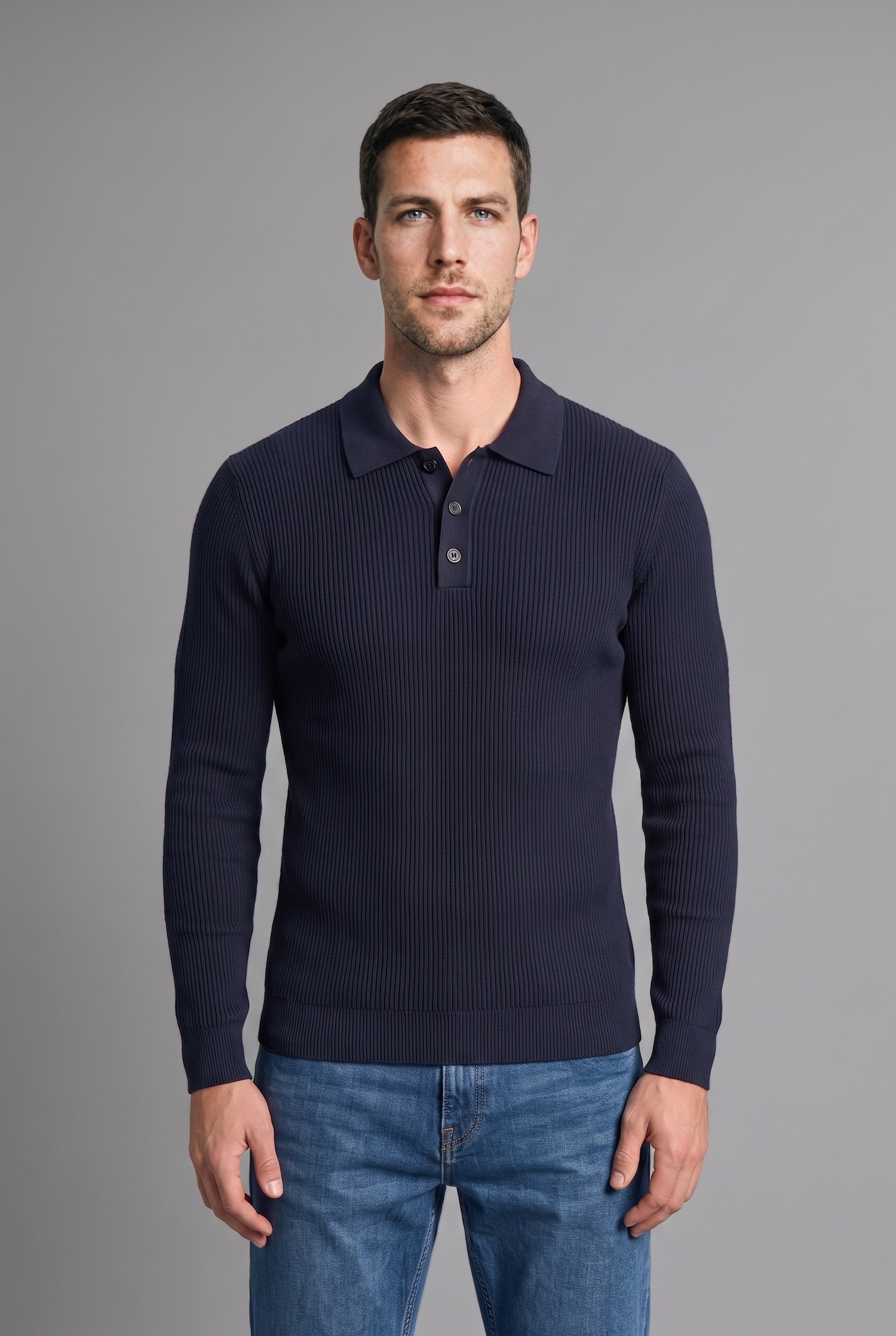 DeFacto Polo Yaka Basic Kazak görsel 2