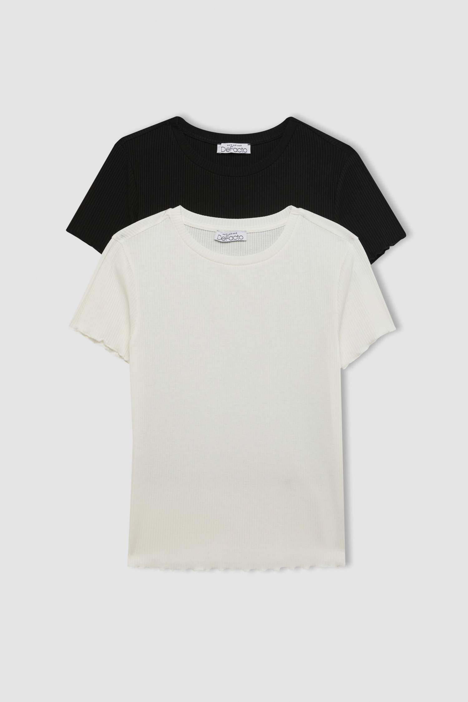 Lot de 2 T-shirts slim basiques à col rond et manches courtes