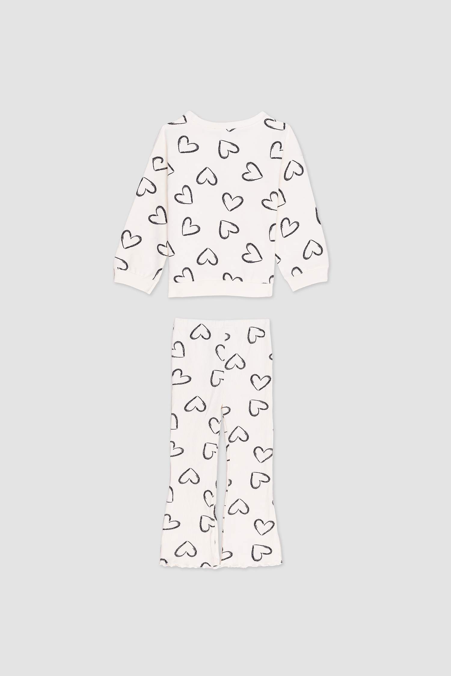 Baby Girl Heart Patterned 2 Piece Set