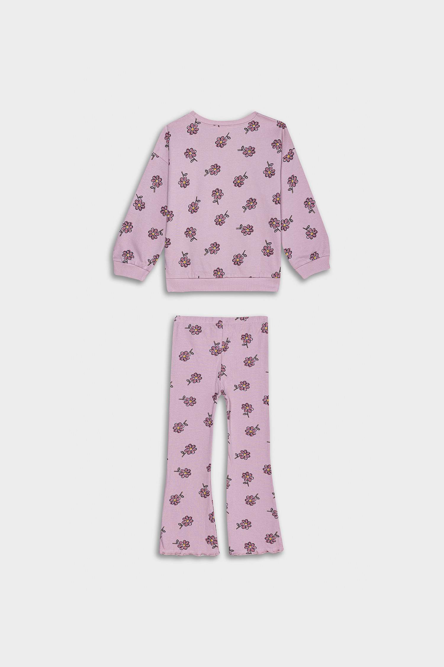 طقم بيبي بناتي فلورال قصة عادية - قطعتين