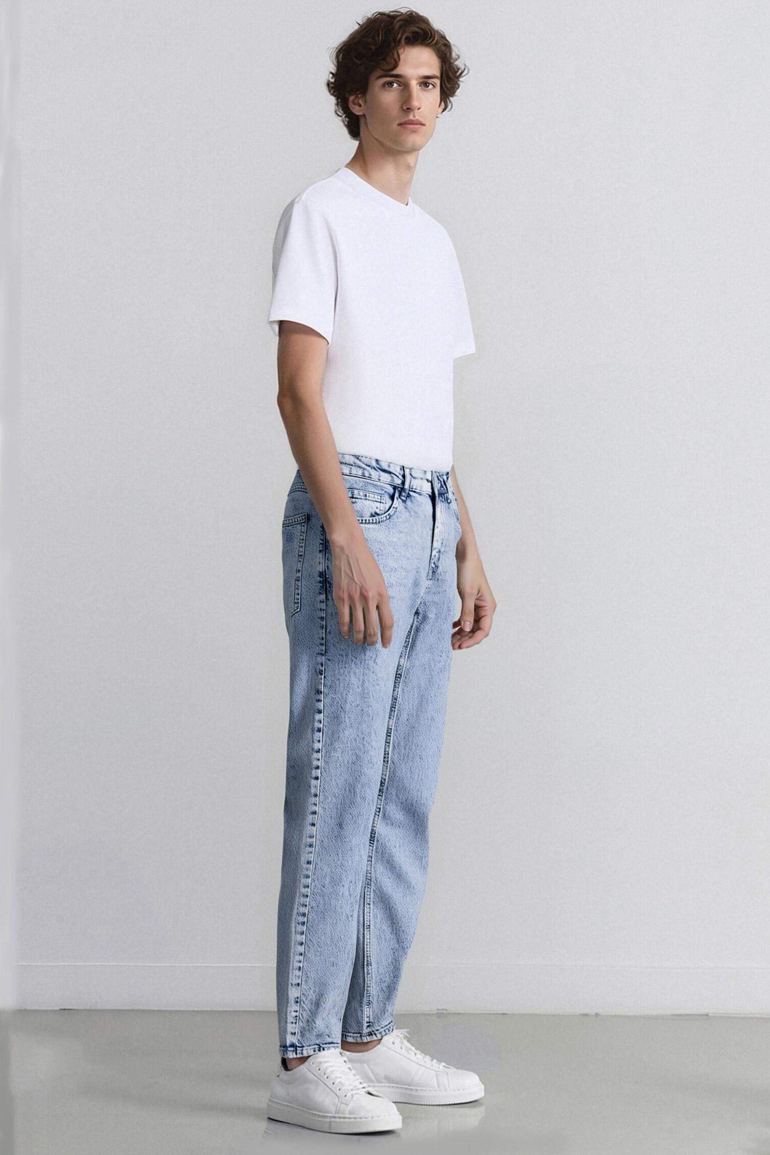 Slim Tapered Fit Dar Kalıp Normal Bel Daralan Paça Jean Pantolon