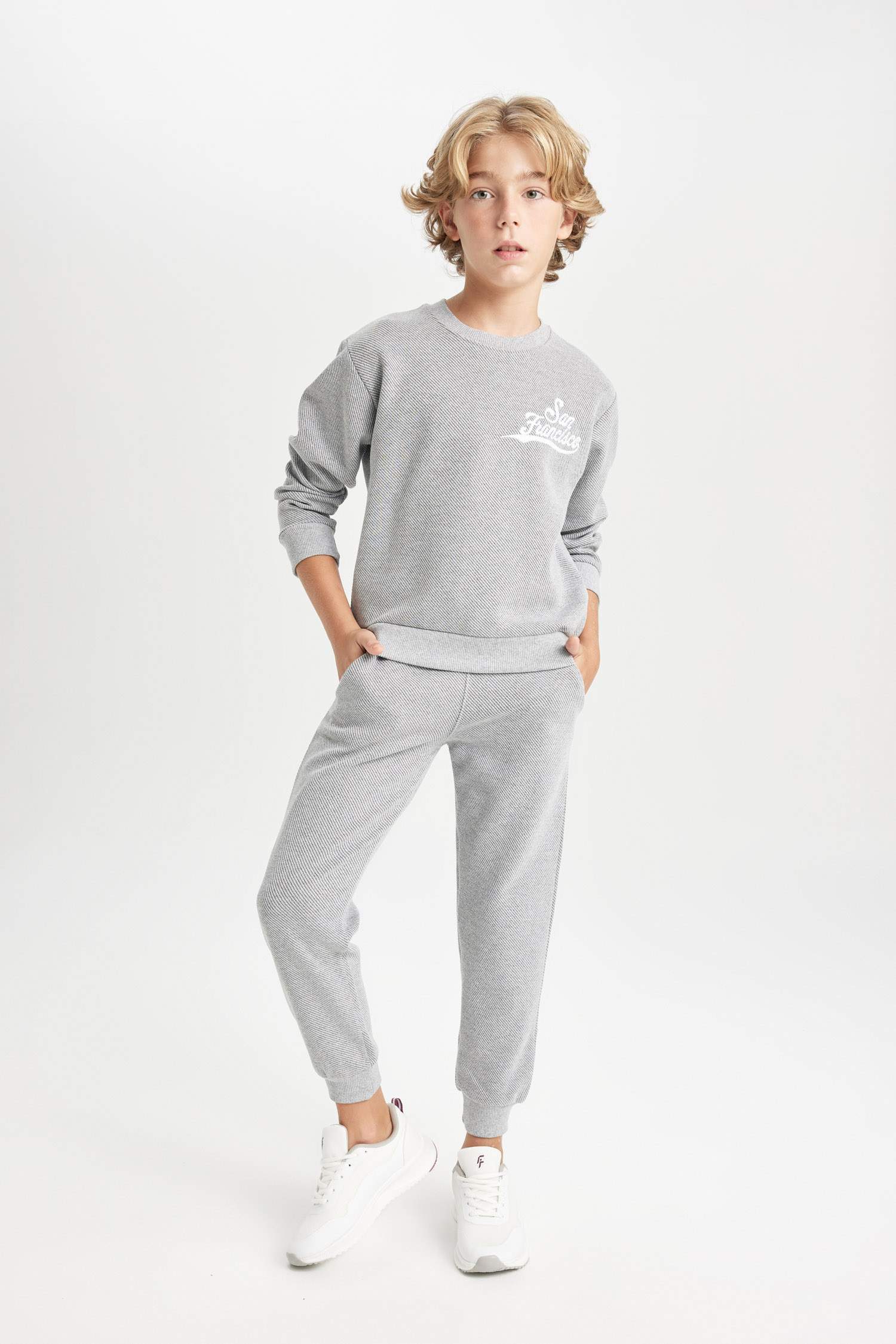 Boy Printed Sweatshirt Sweatpants 2 Piece Set
