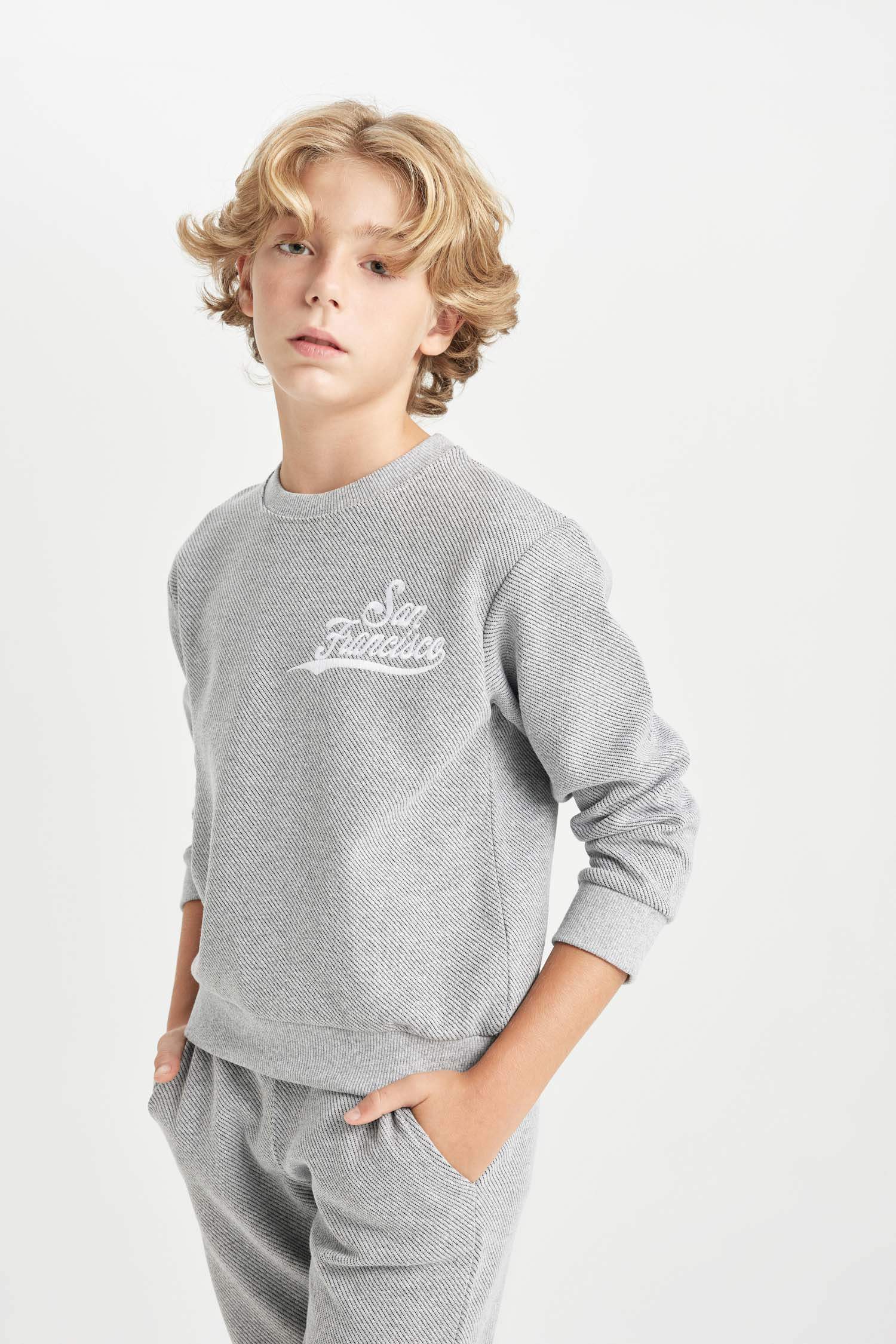 Boy Printed Sweatshirt Sweatpants 2 Piece Set