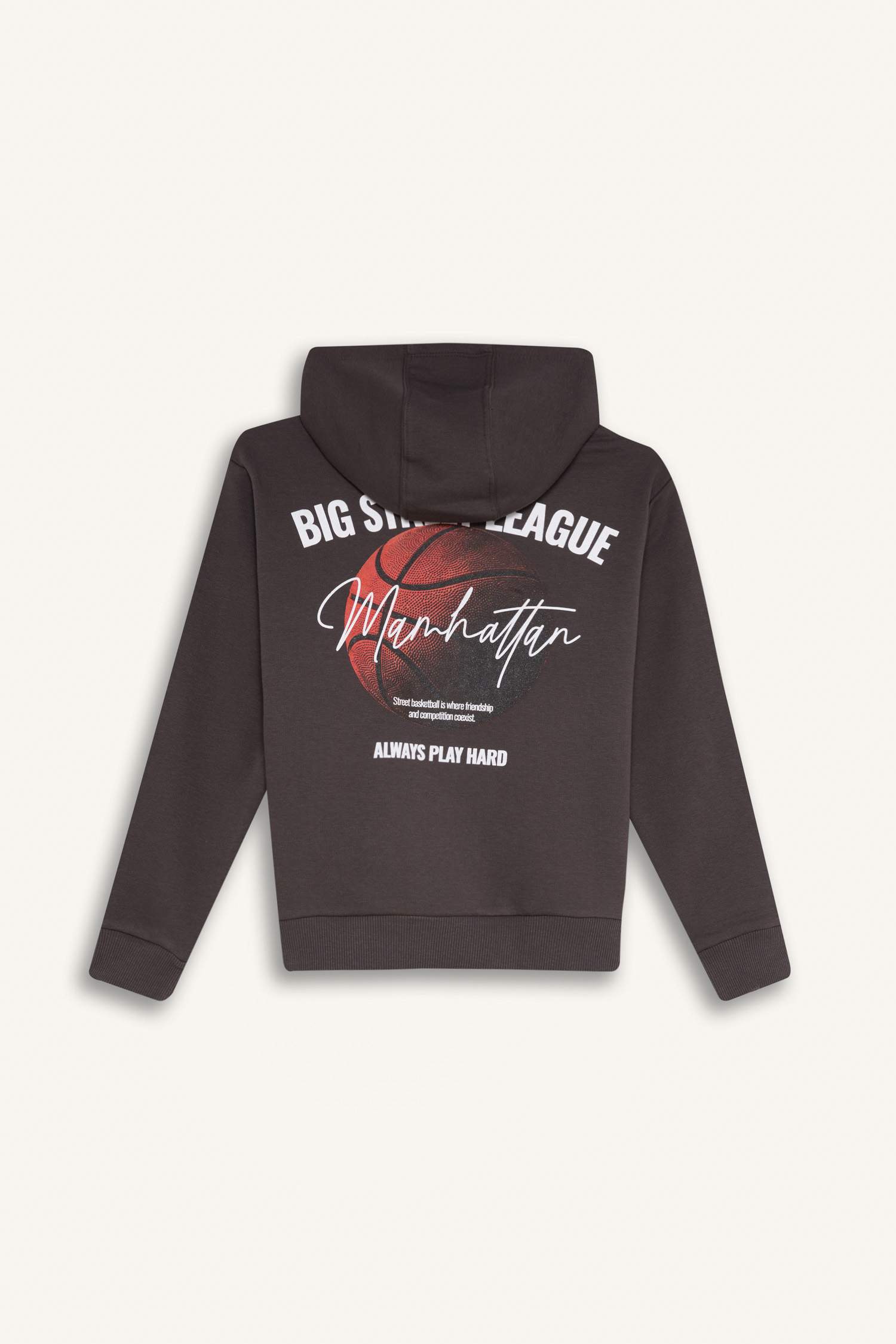 Erkek Çocuk 2'li Takım Kapüşonlu Baskılı Sweatshirt Beli Lastikli Eşofman Altı