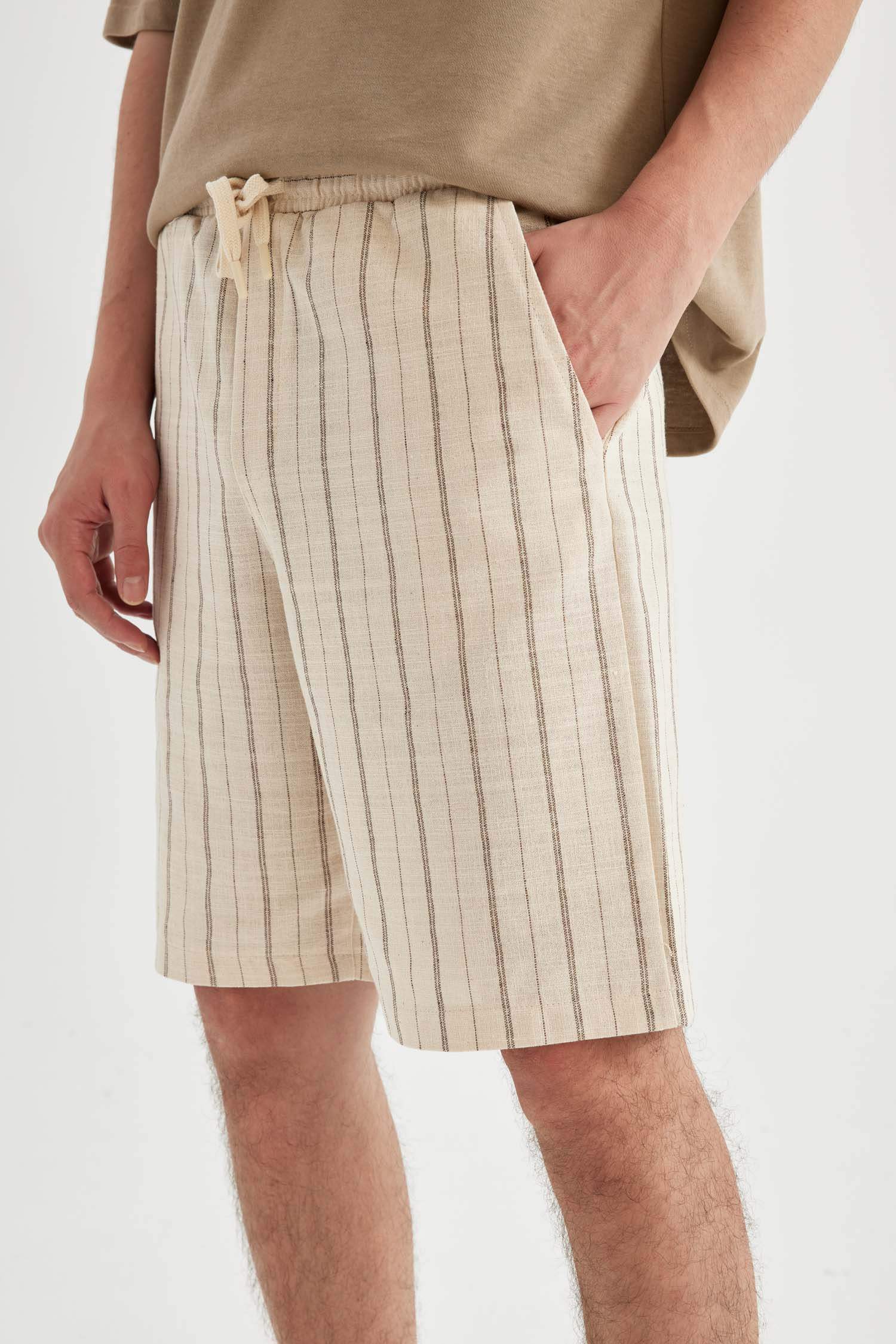 Regular Fit Linen Look Bermuda