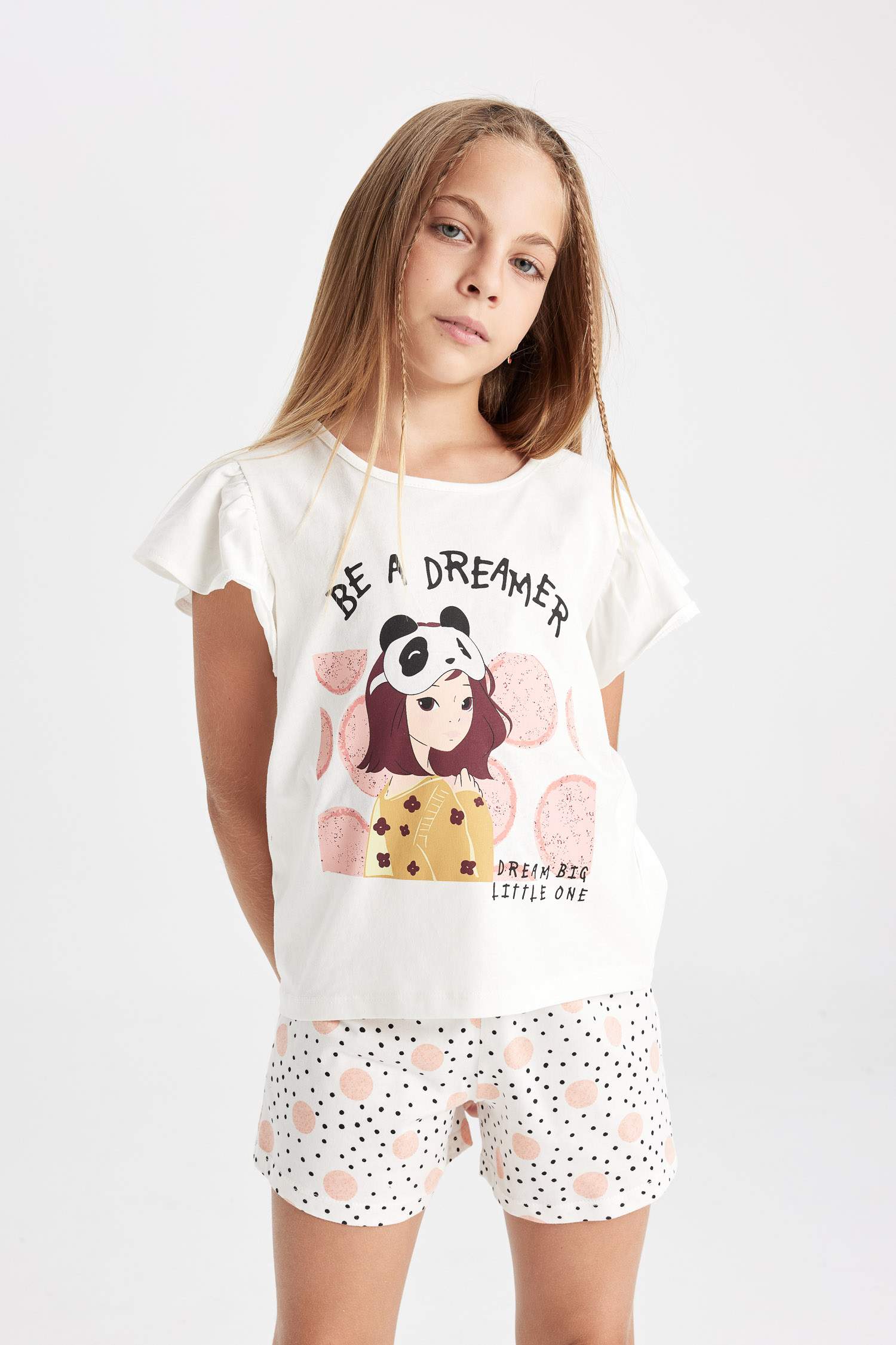 Girl Printed Short Sleeve 2 Piece Pajama Set