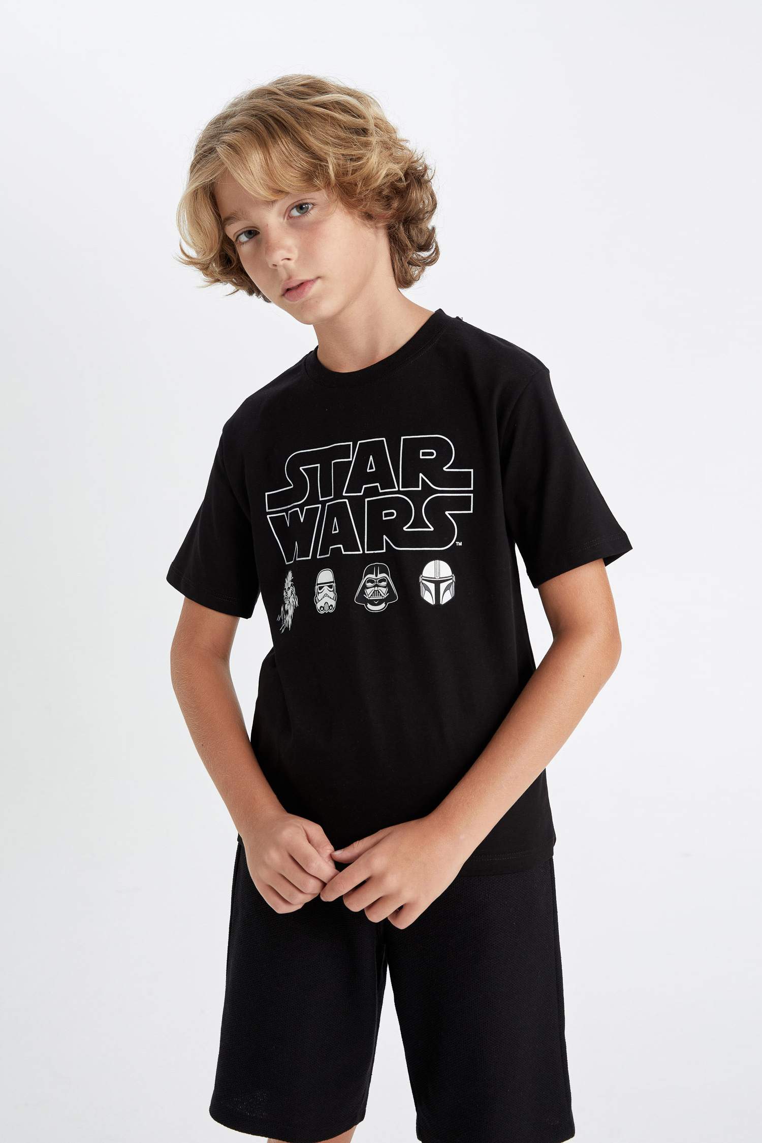 Erkek Çocuk Star Wars Bisiklet Yaka Kısa Kollu Tişört