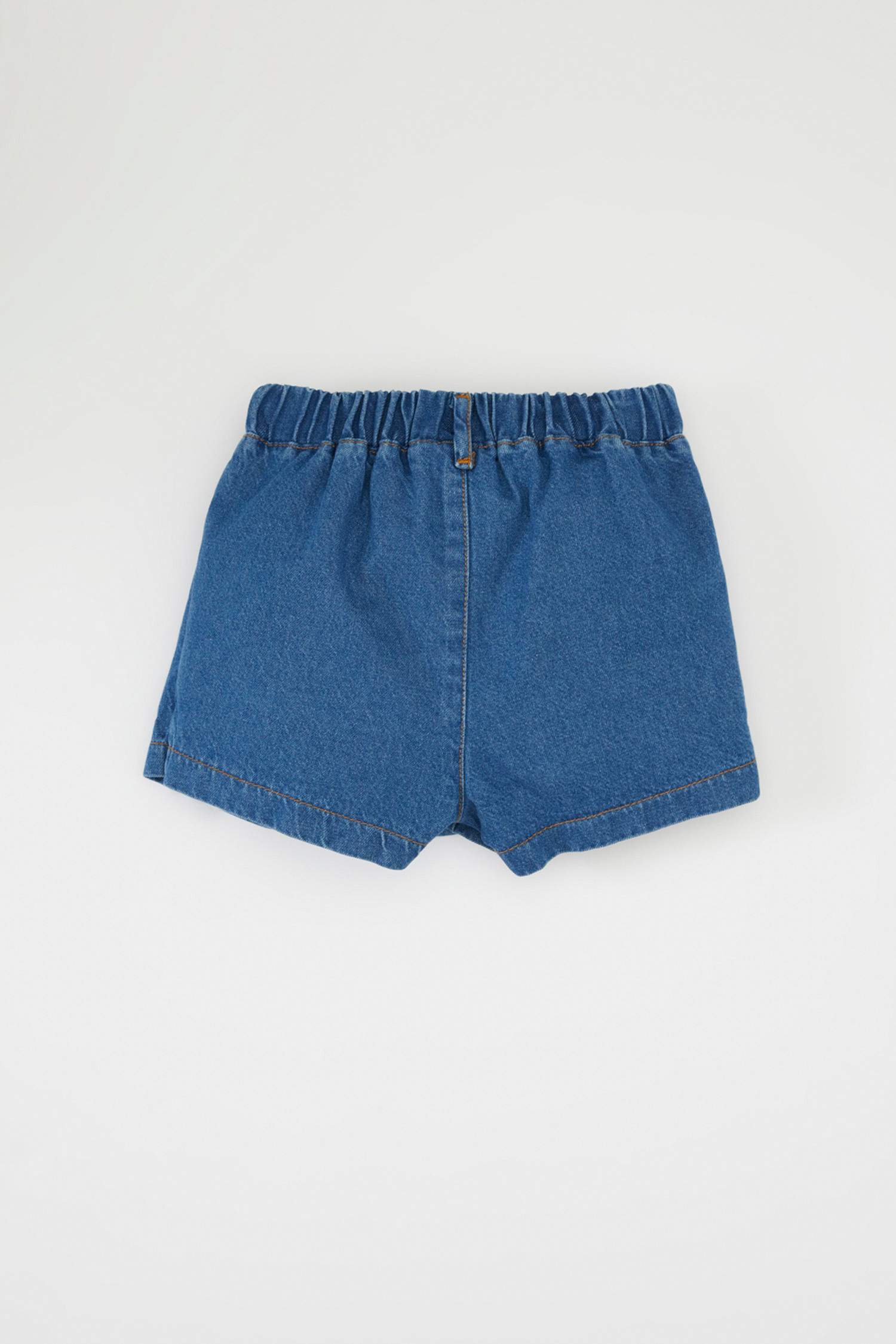 Kız Bebek Beli Lastikli Kısa Jean Şort Etek