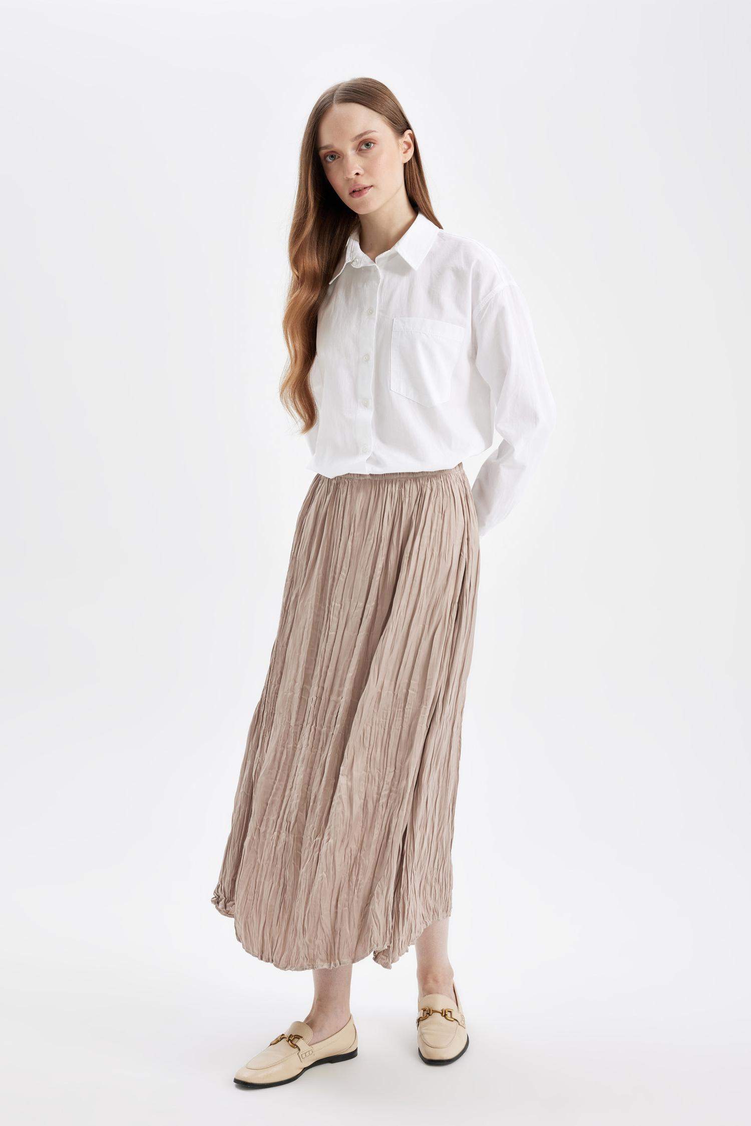 A-line Satin Maxi Skirt