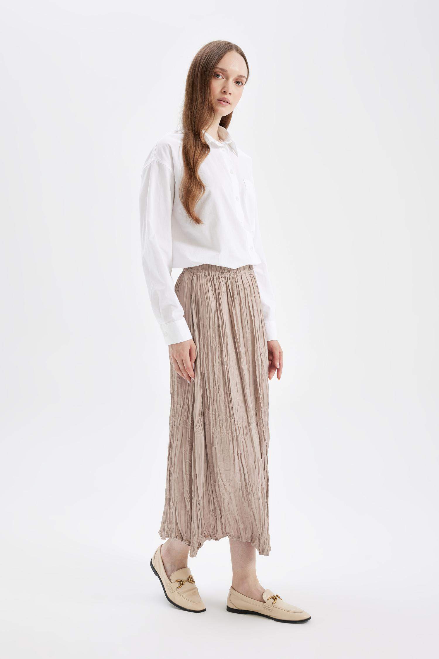 A-line Satin Maxi Skirt